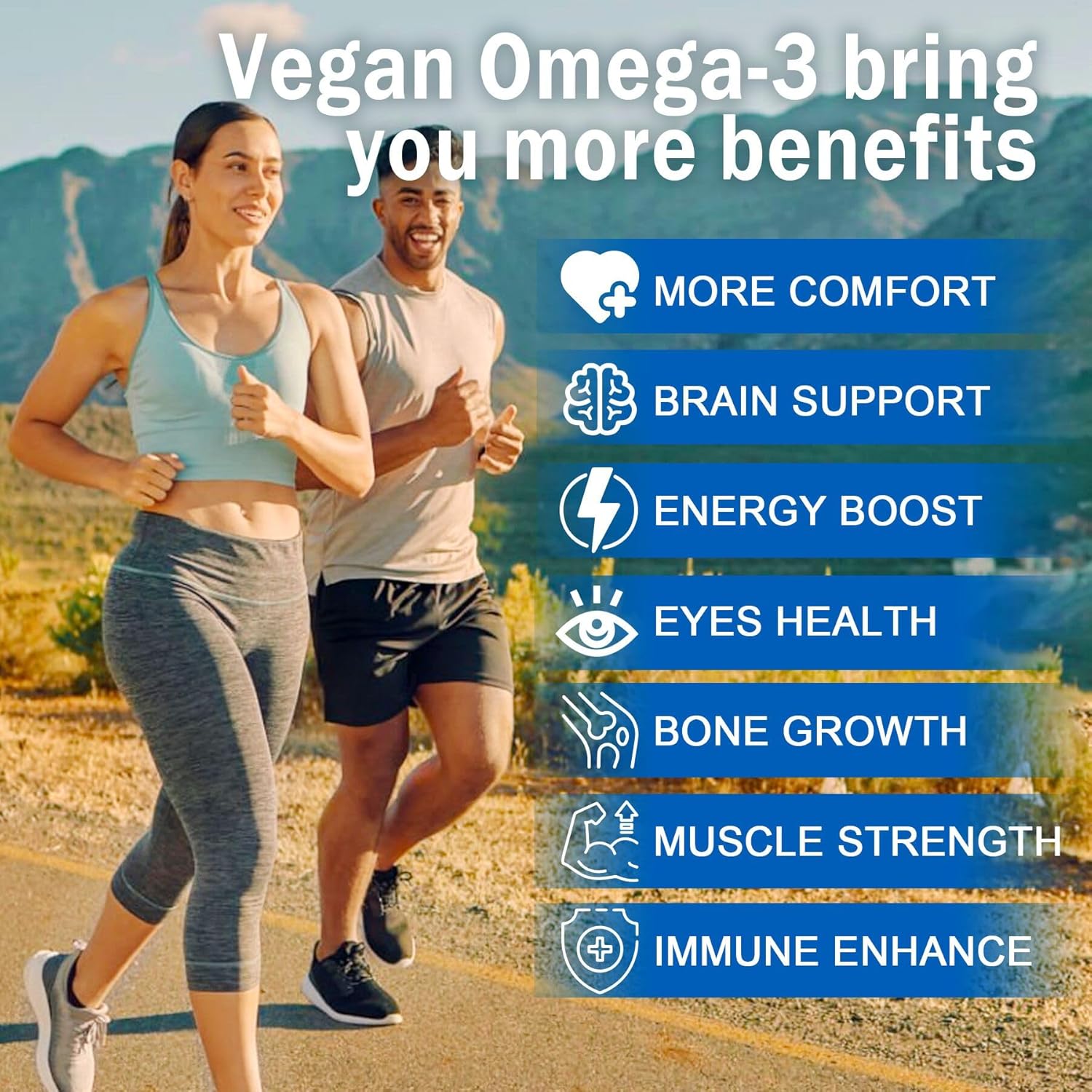 LILICARE Vegan Omega-3 Gummies with Vitamin D3 K2, Sugar-Free Alternative to Fish Oil, 1280mg, EPA 600mg, DHA 400mg, MCT Oil, Marine Algae Oil, Brain, Eye, Immunity Support - 1 Pack - Espot.com.au