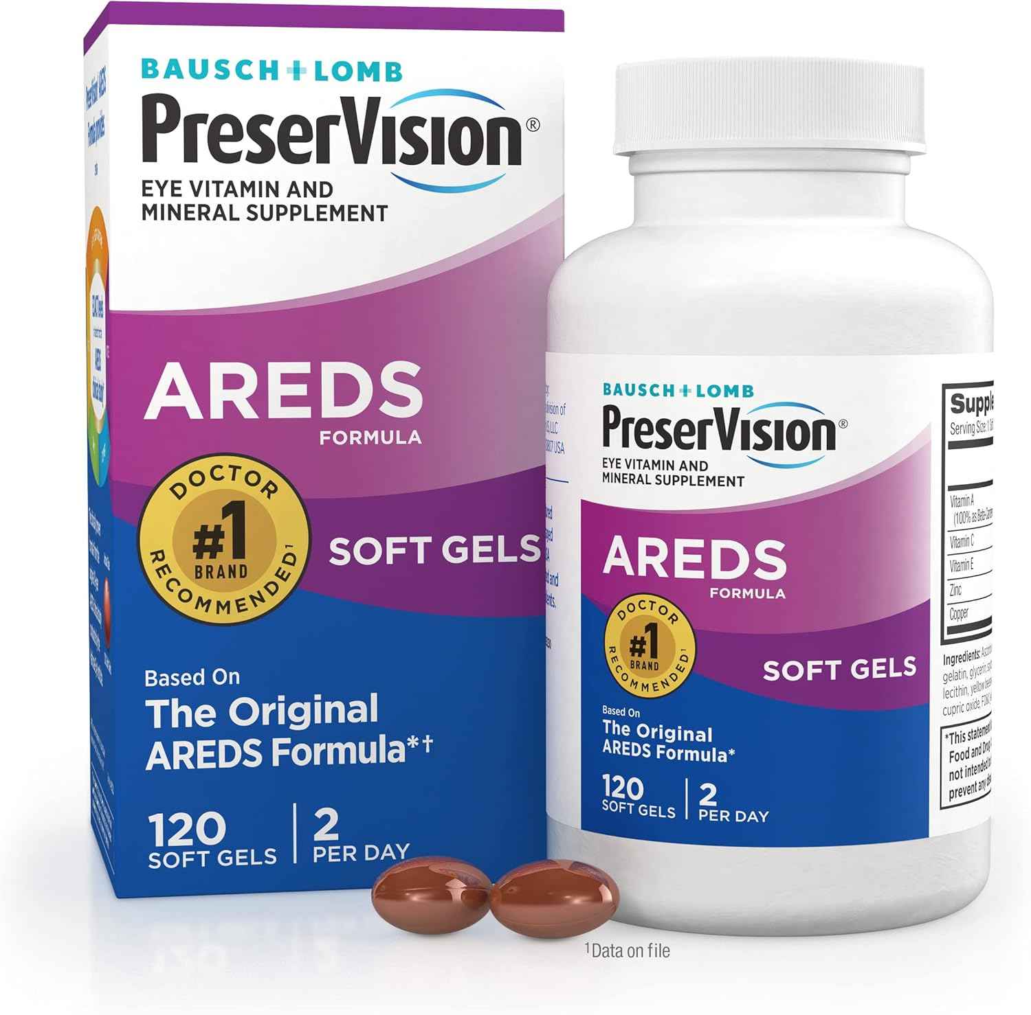 PreserVision Eye Vitamin & Mineral Supplement, 120 Count - Bausch + Lomb - Packaging Varies - Vision Support Formula - Eye Health Support - Daily Eye Care Supplement - 1 Pack