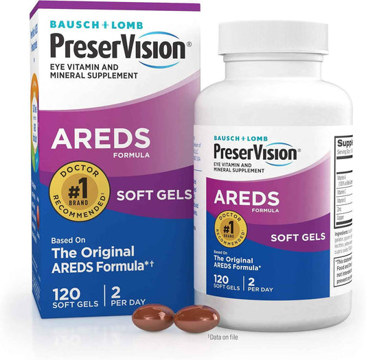 PreserVision Eye Vitamin & Mineral Supplement, 120 Count - Bausch + Lomb - Packaging Varies - Vision Support Formula - Eye Health Support - Daily Eye Care Supplement - 1 Pack