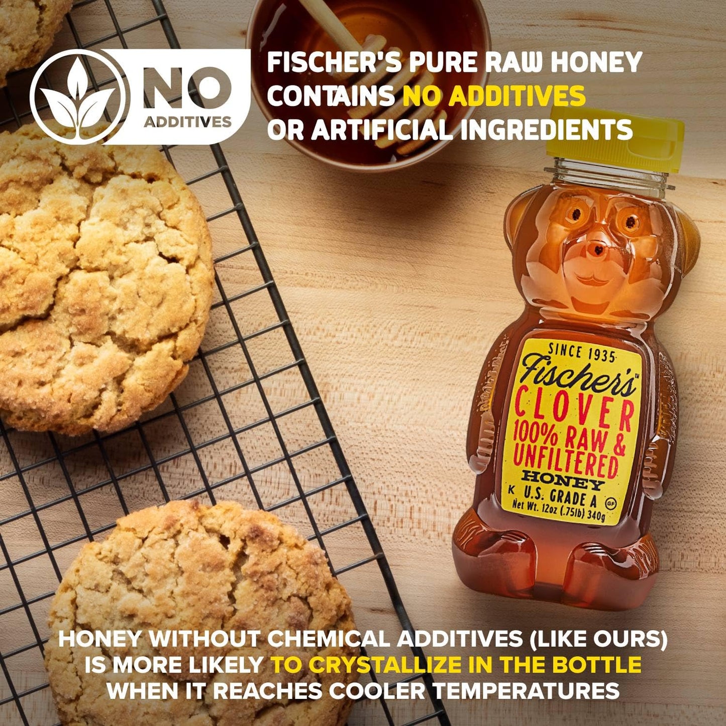 fischers-100-clover-honey-12-oz-squeezable-bear-bottle---pure-raw-unfiltered-honey---gluten-free-non-gmo-all-natural-sweetener-6