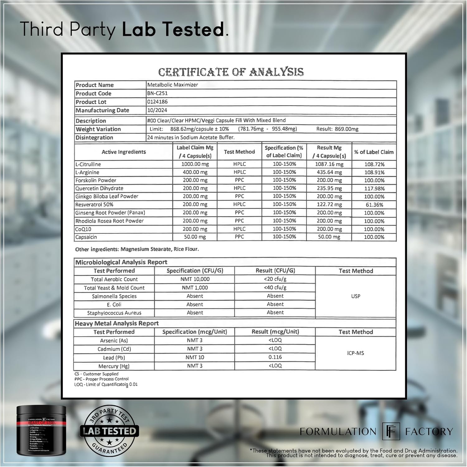 Metabolic Maximizer Nitric Oxide Supplement with L-Arginine & L-Citrulline for Energy Management & Blood Pressure Support - 120 Capsules - Espot.com.au