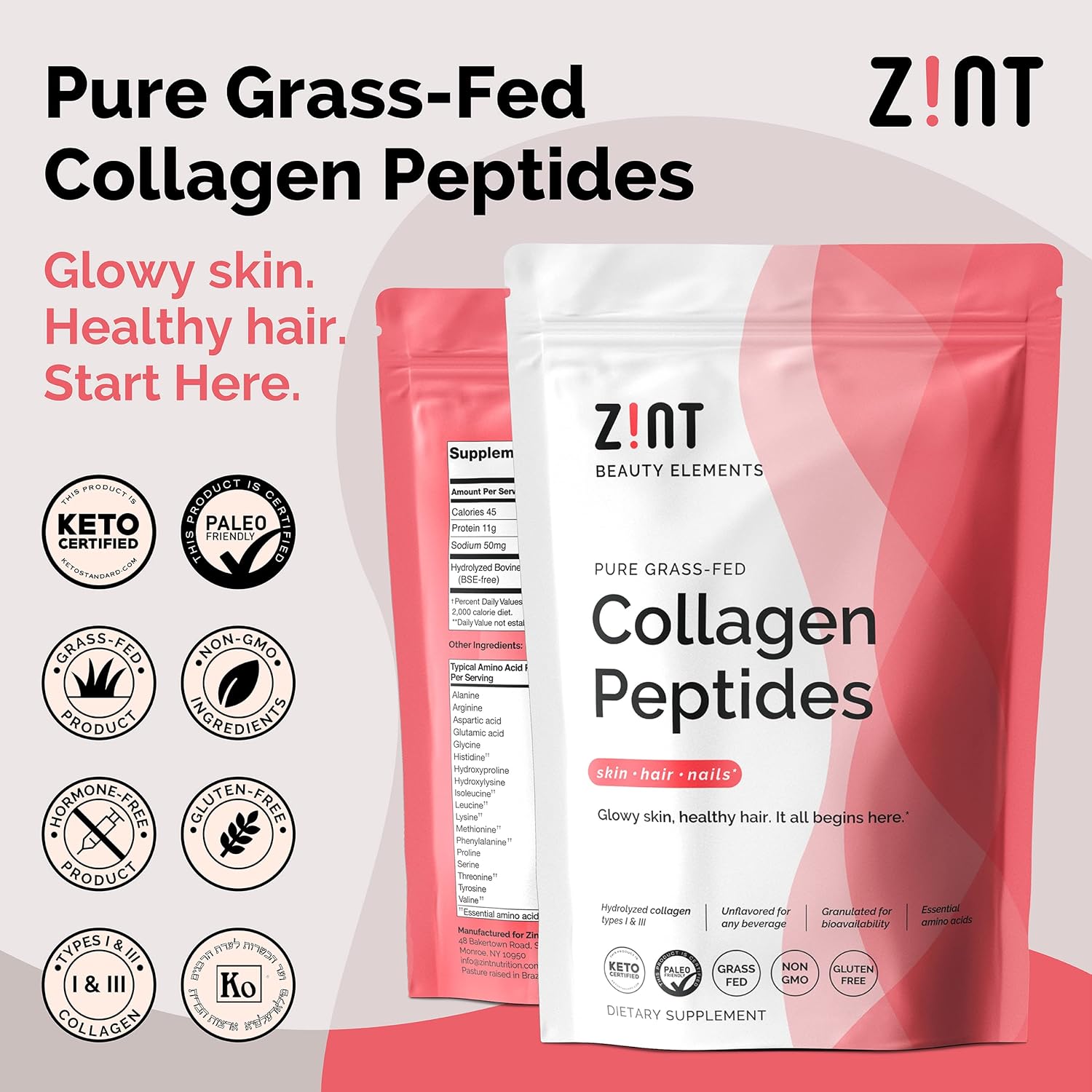 Zint Collagen Hydrolysate Powder - 10 Oz Bag - Premium Hydrolyzed Collagen Supplement - Espot.com.au