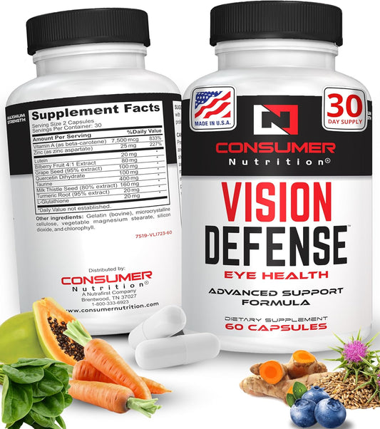 vision-defense-eye-health-supplement-with-vitamin-a-lutein-taurine-turmeric-grape-seed-extract-milk-thistle-seed---supports-adult-eye-health---60-ct-1