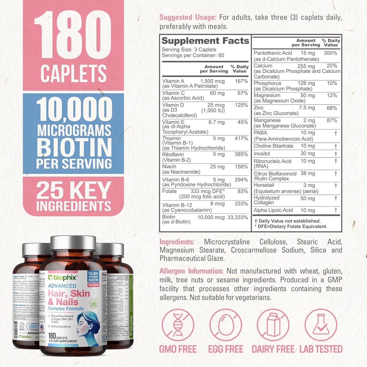 biophix-hair-skin-nails-complex-180-caplets---multivitamin-with-10000-mcg-biotin-for-strong-nails-beautiful-hair-healthy-aging-4