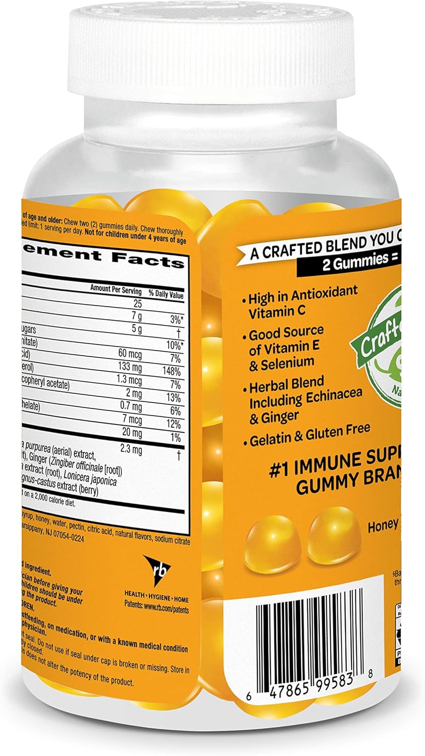 Kids Immune Support Gummies with Vitamin C & Zinc - 120 Count, Honey Lemon Flavor, Antioxidant-Rich Formula for Children's Health - Espot.com.au
