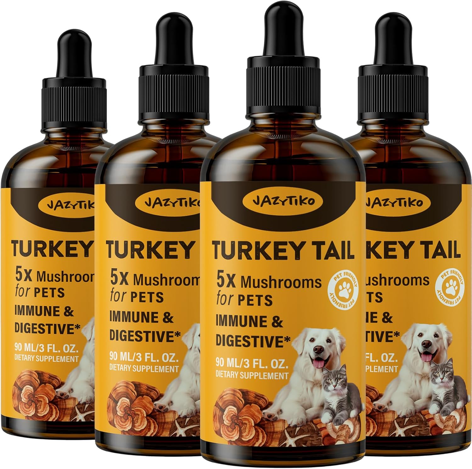 turkey-tail-mushroom-drops-for-dogs---2000mg-immune-digestive-support-with-turmeric-probiotic---vet-formulated-5x-mushroom-blend-fast-absorption---360ml-1
