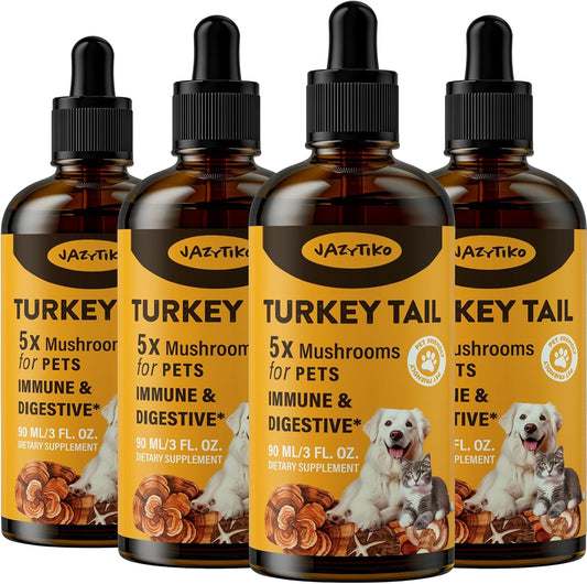 turkey-tail-mushroom-drops-for-dogs---2000mg-immune-digestive-support-with-turmeric-probiotic---vet-formulated-5x-mushroom-blend-fast-absorption---360ml-1