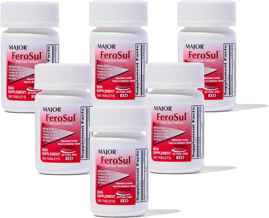 ferosul-ferrous-sulfate-325mg-tablets---iron-supplement-for-men-and-women---100-tablets-x-6-pack-with-65mg-elemental-iron-1