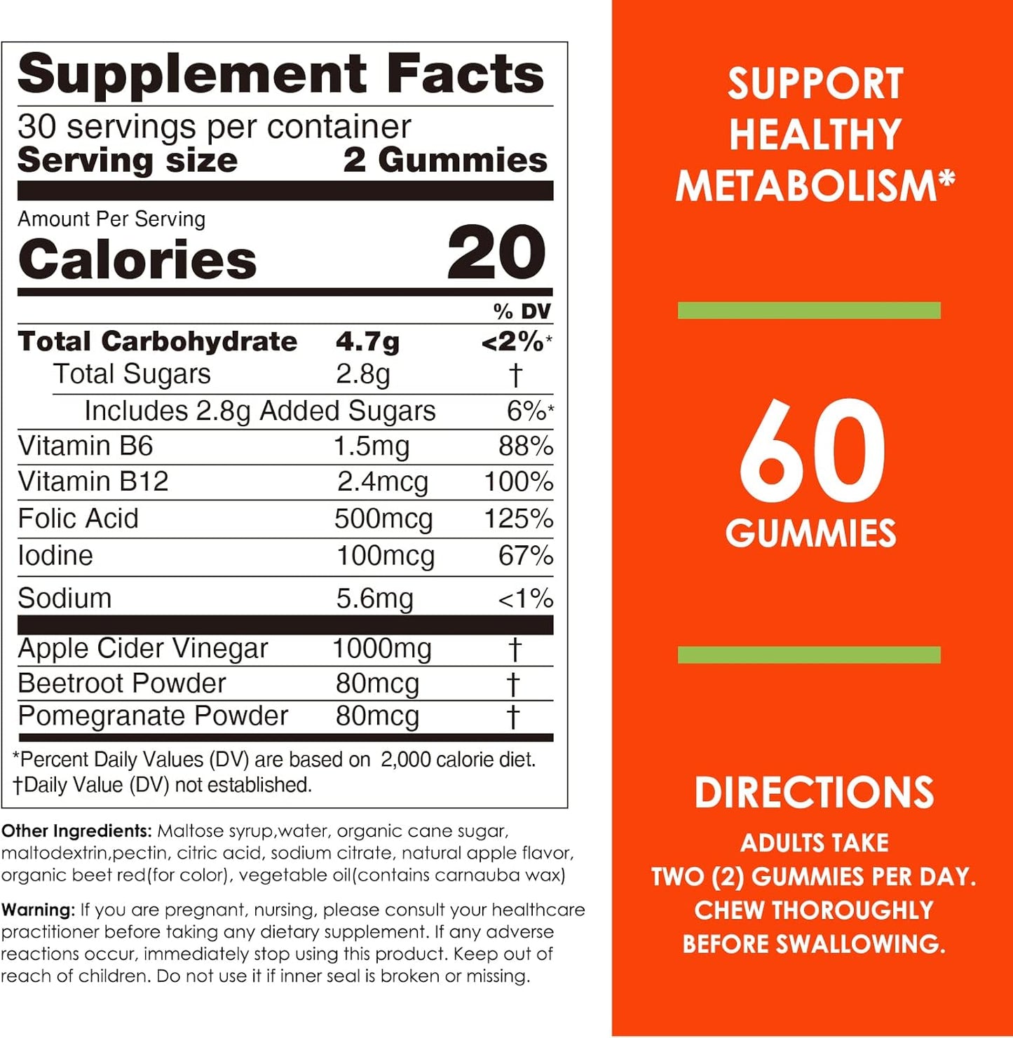 apple-cider-vinegar-gummies-1000mg---60-count-for-weight-loss-digestion---vegan-non-gmo-gluten-free-with-folic-acid-b6-b12-beetroot-pomegranate---natural-detox-cleanse-4