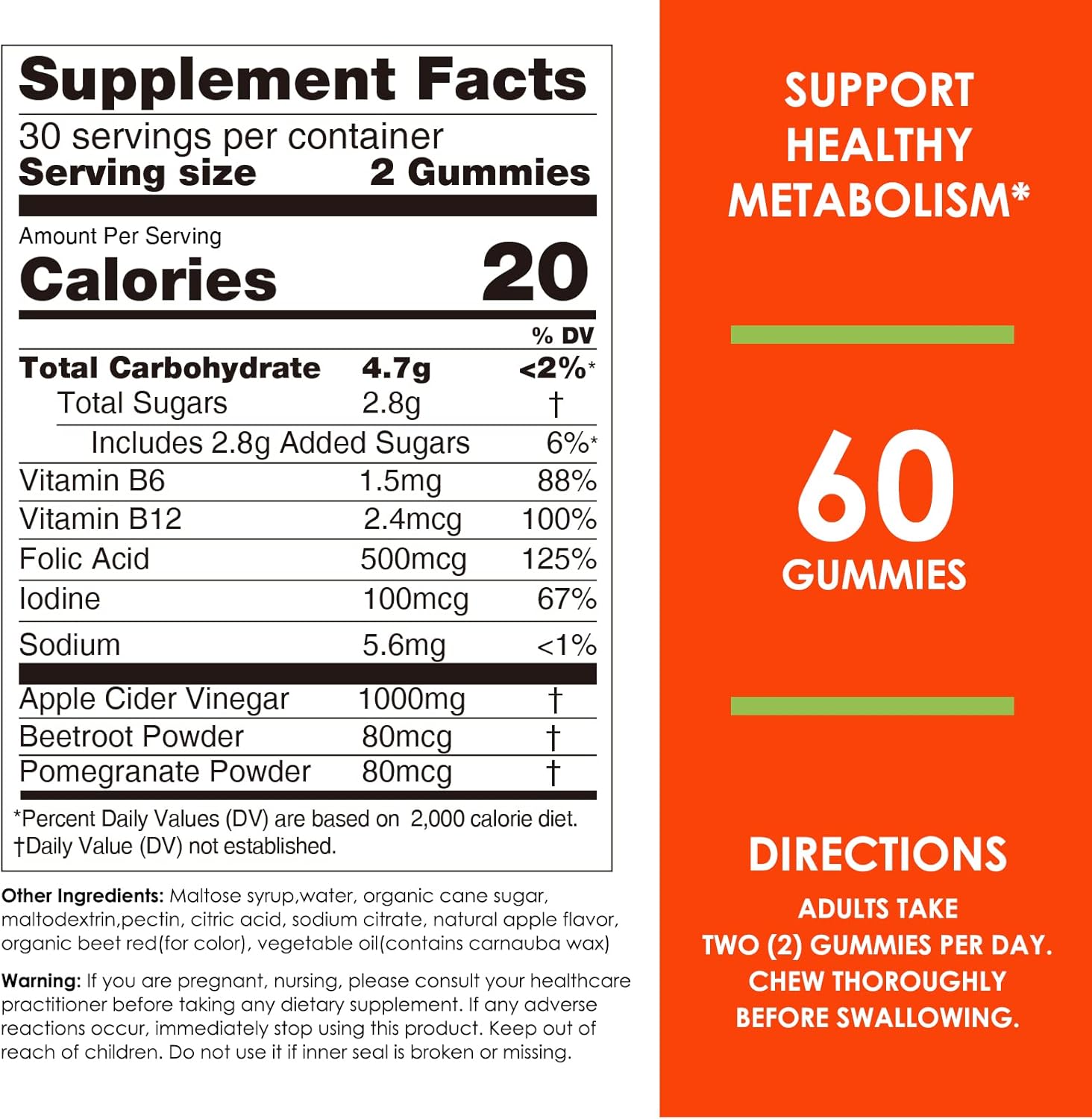 apple-cider-vinegar-gummies-1000mg---60-count-for-weight-loss-digestion---vegan-non-gmo-gluten-free-with-folic-acid-b6-b12-beetroot-pomegranate---natural-detox-cleanse-4