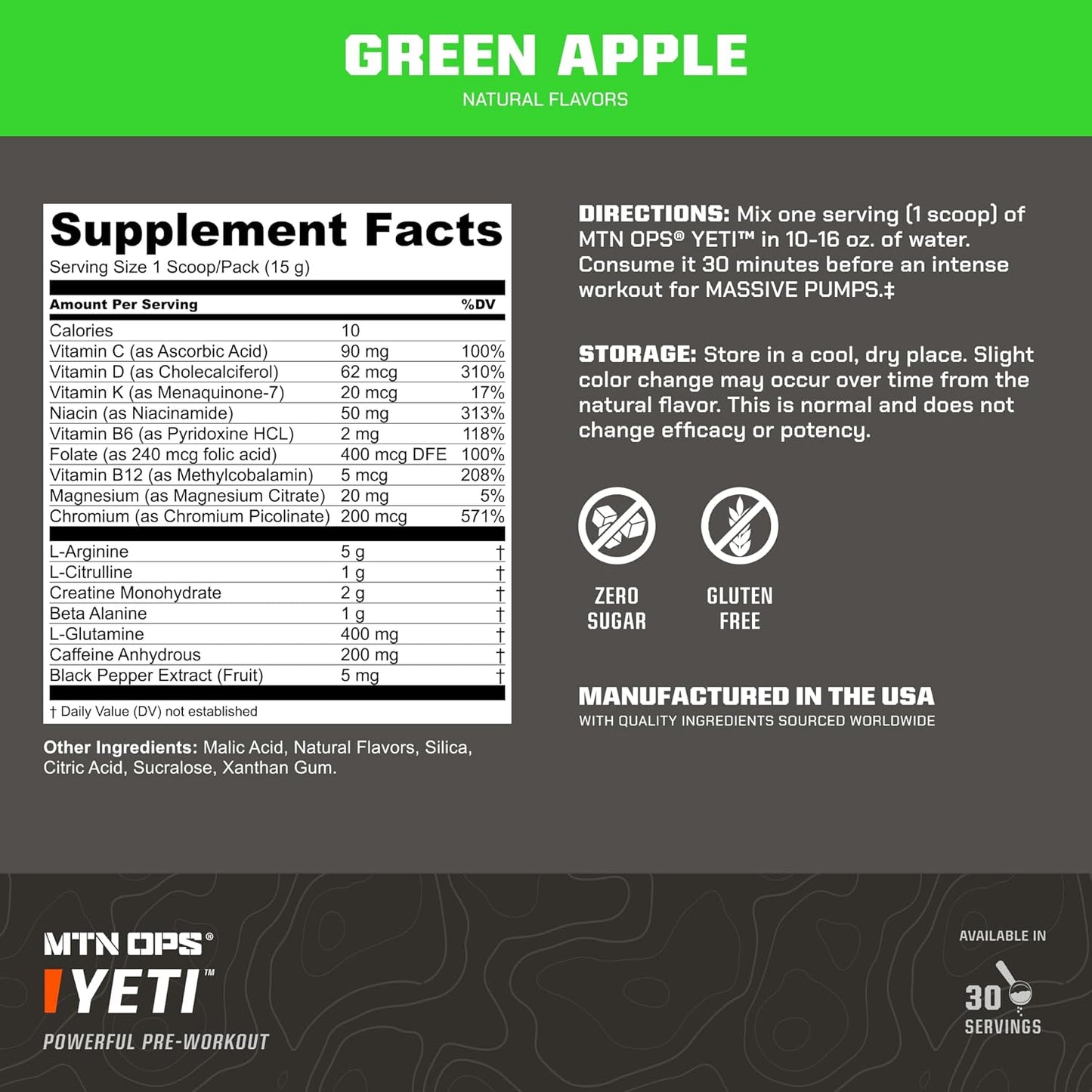 mtn-ops-yeti-pre-workout-powder-energy-drink---green-apple-flavor-with-creatine-bcaas-beta-alanine-200mg-caffeine---30-servings-2