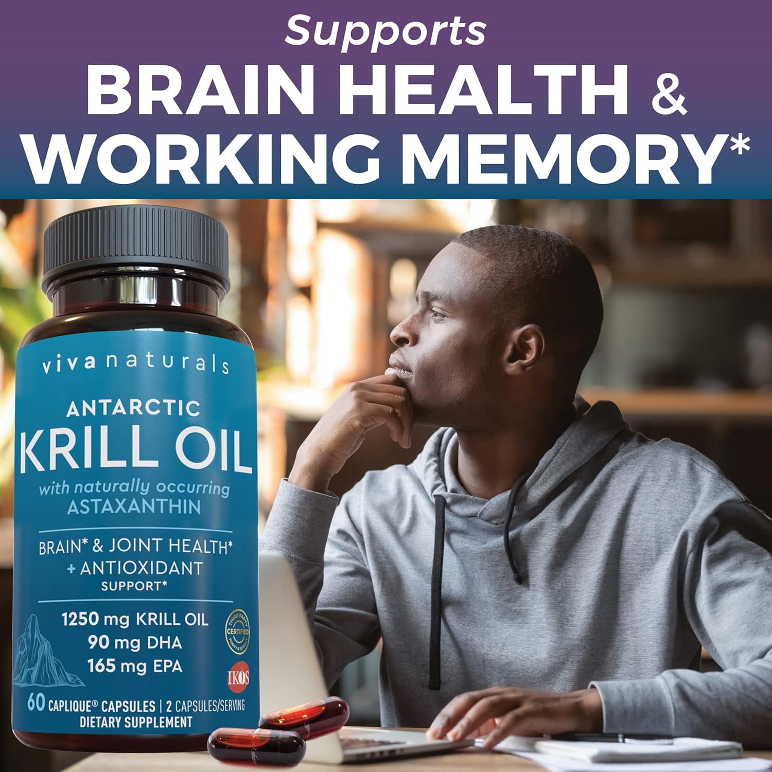 Antarctic Krill Oil and Elderberry Bundle with Vitamin C, Zinc, and Vitamin D3 - 1250mg Krill Oil for Joint Health, Elderberry for Immune Support, Omega 3 EPA and DHA - Espot.com.au