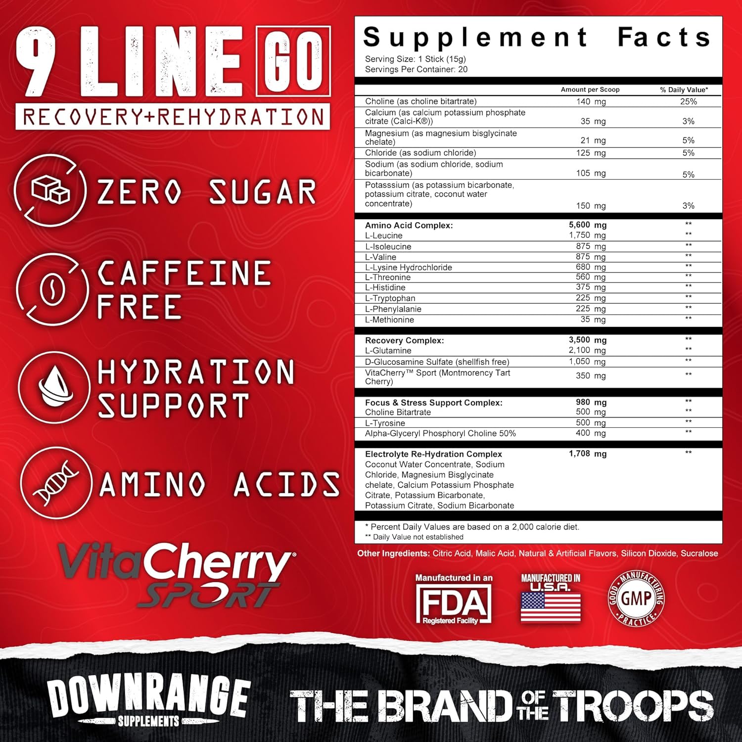 downrange-supplements-9-line-go-recovery-powder-packets---electrolytes-amino-acids-coconut-water---cherry-punch-flavor---muscle-recovery-energy-boost-hydration---20-sticks-5