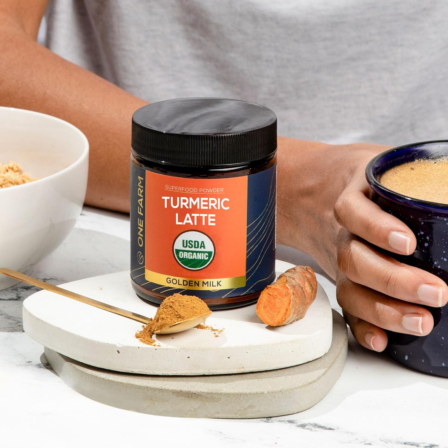 organic-turmeric-latte-powder-with-lions-mane-and-ashwagandha---45-servings-in-resealable-glass-jar---high-curcuminoid-content-for-golden-milk-10