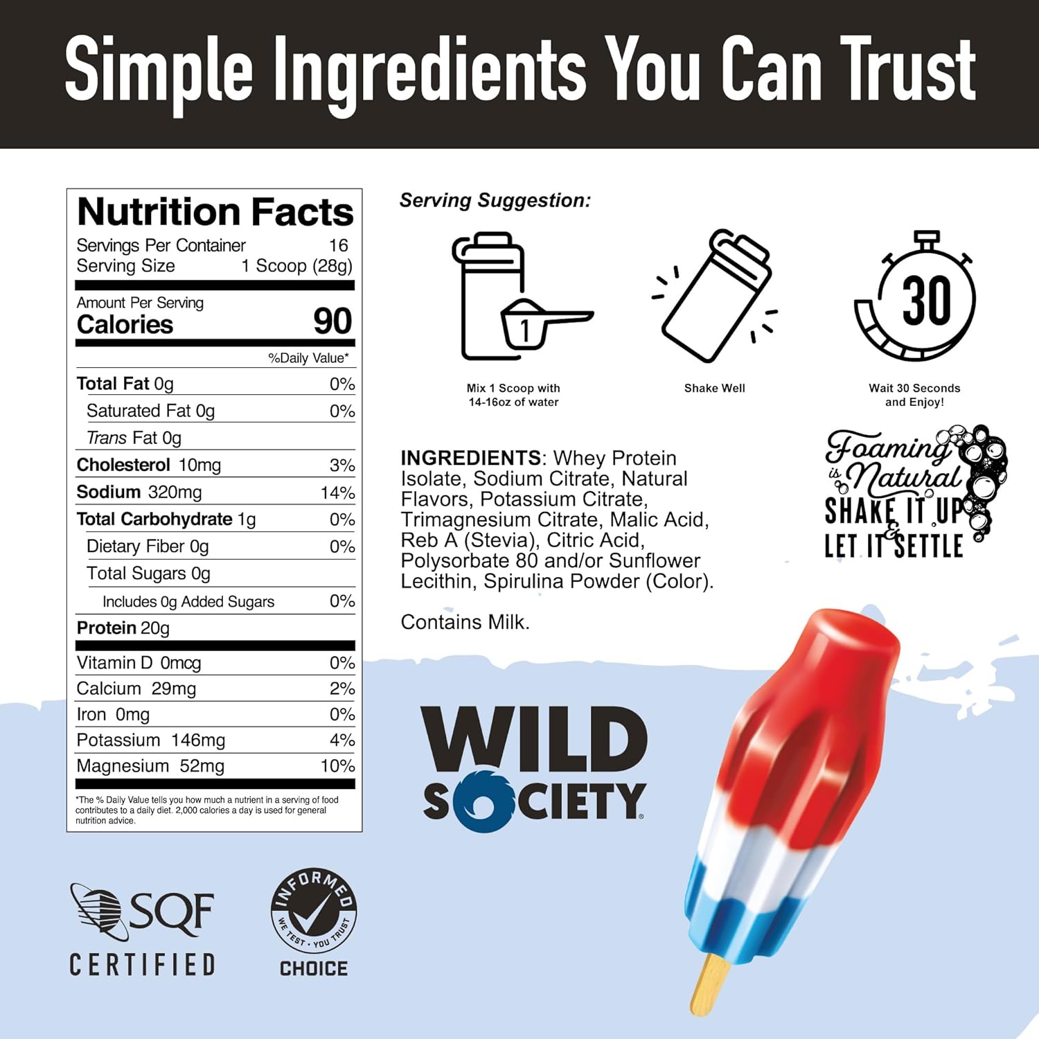 Premium Clear Whey Protein + Electrolytes - 20g Protein, 0 Added Sugar - Rocket Pop Flavor - 16 oz - Espot.com.au