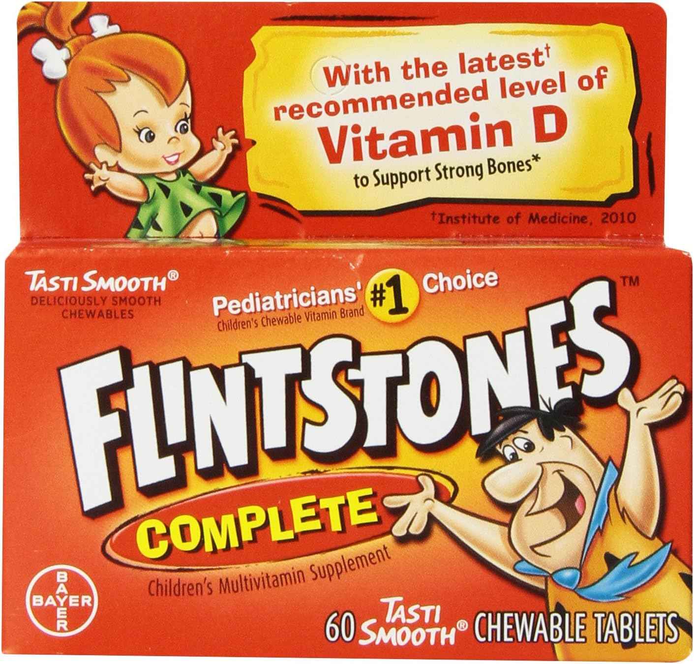 60 Count Flintstones Complete Children's Chewable Multivitamin Supplement