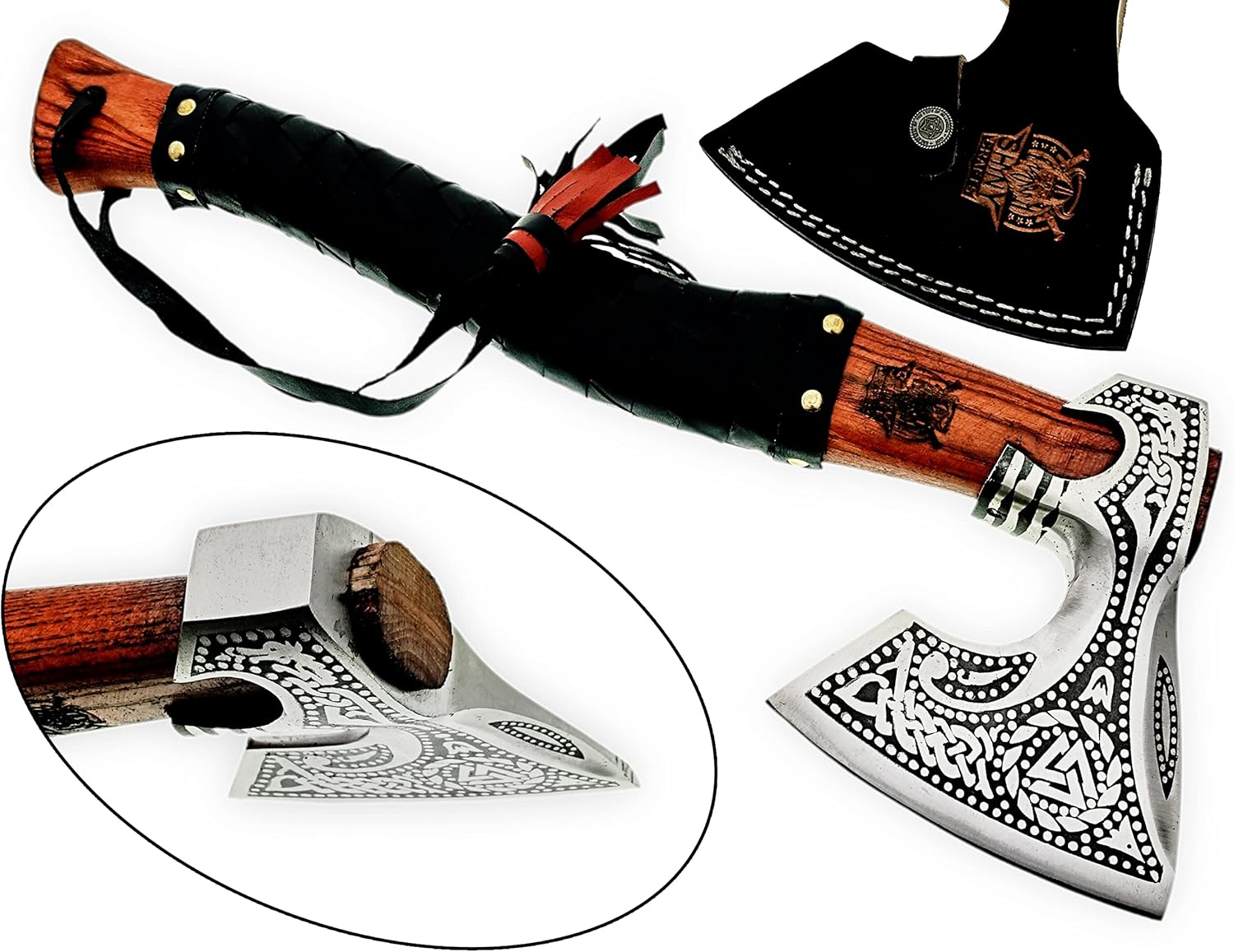handmade-viking-axe-with-sheath---unique-shiny-crafts---custom-bearded-axe-for-men---perfect-birthday-gift-2