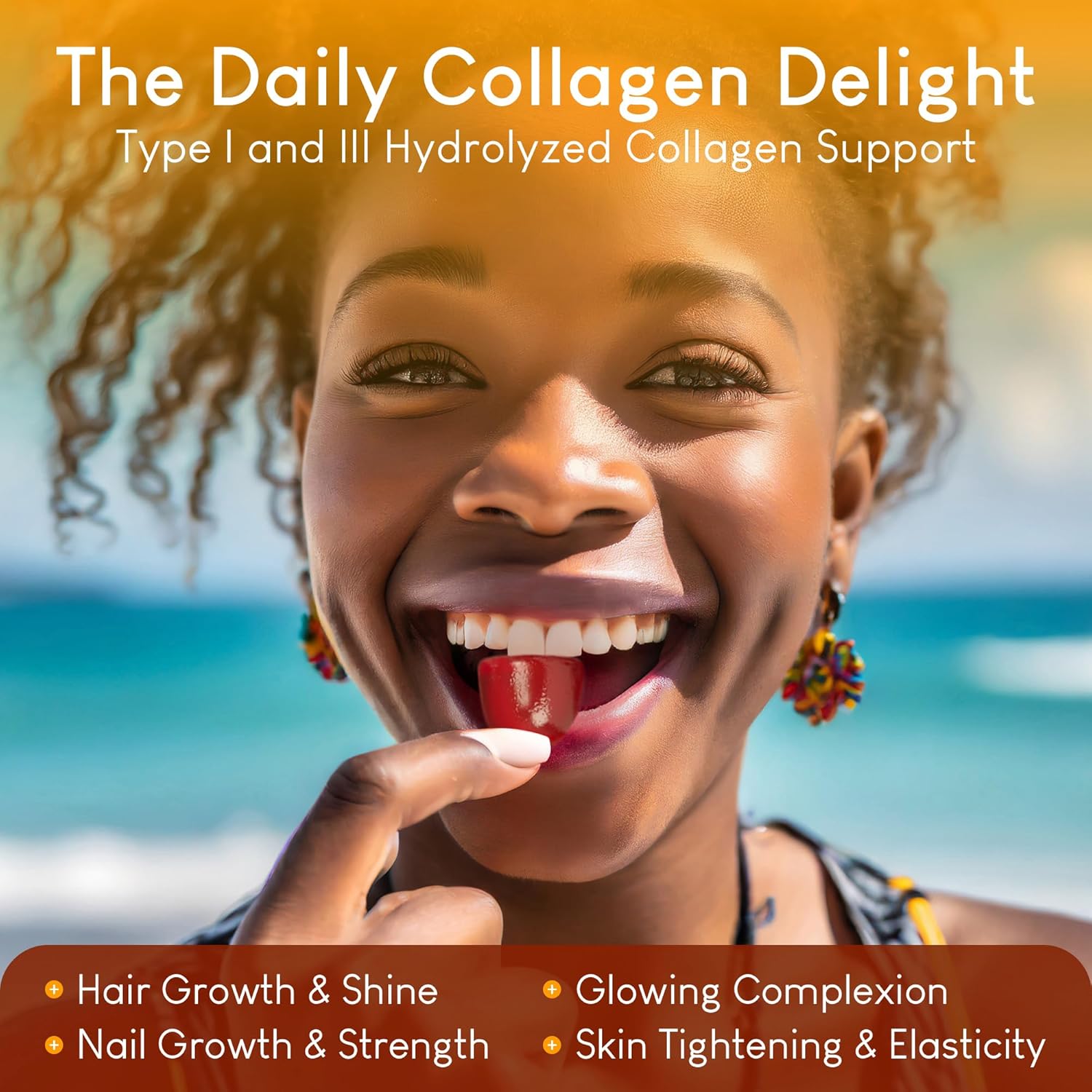 sugar-free-marine-collagen-gummies-90-chews---500mg-collagen-for-hair-skin-nails---pore-reducer-elasticity---gluten-free-non-gmo---orange-flavor-5