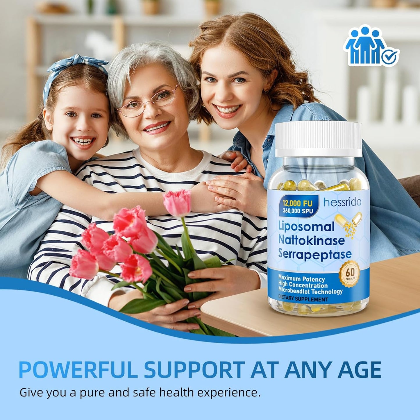 Liposomal Nattokinase & Serrapeptase Enzyme Supplement with Nutrient Blend - 60 Capsules