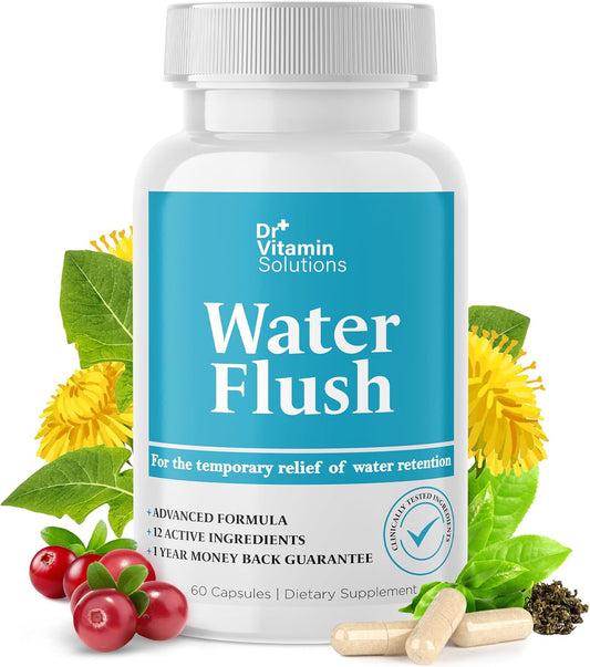 Premium Diuretic Water Pills for Weight Management - 12 Active Ingredients for Bloat Relief, Water Retention Support - 60 Capsules - Espot.com.au