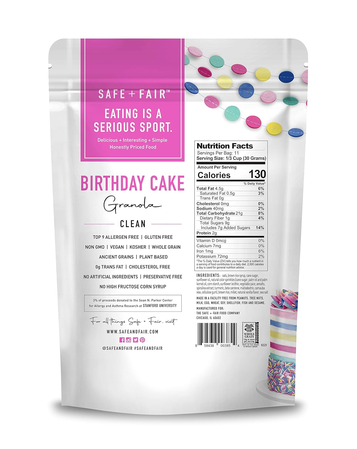 safe-fair-birthday-cake-granola---gluten-free-vegan-snack-with-natural-sprinkles---non-gmo-kosher-allergen-free---12oz-6-pack-2