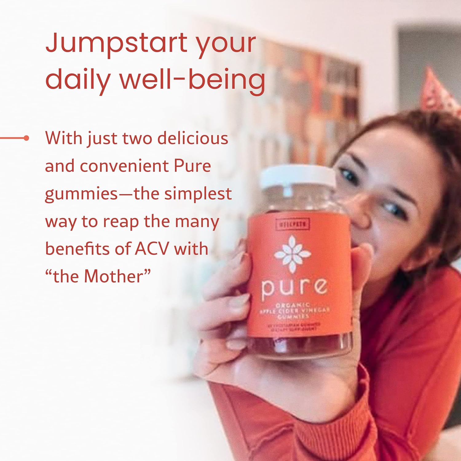 Bundle of WellPath Pure Apple Cider Vinegar Gummies with Mother & Hearten Beet Root - Antioxidant-Rich Vegan Supplement, 60 Count Each - Espot.com.au