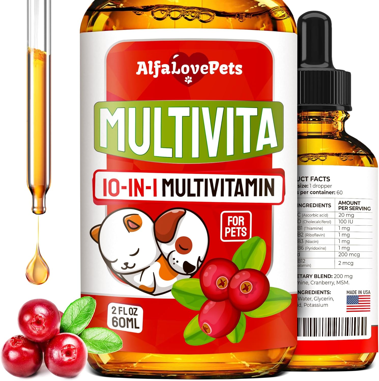 alfa-love-pets-liquid-multivitamin-for-dogs-and-cats---10-in-1-b-complex-c-d3---supports-digestion-urination-hip-joint-skin-coat---cranberry-flavor---2-oz-1