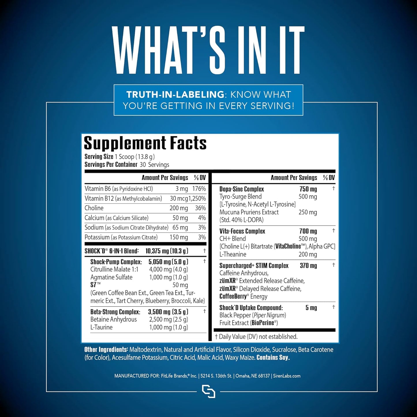 high-energy-pre-workout-with-caffeine-taurine-citrulline-malate-agmatine-betaine-anhydrous-for-powerful-muscle-pumps-and-nitric-oxide-production---sirenlabs-shockd-yoked-pre-workout---flex-on-the-beach---30-servings-2