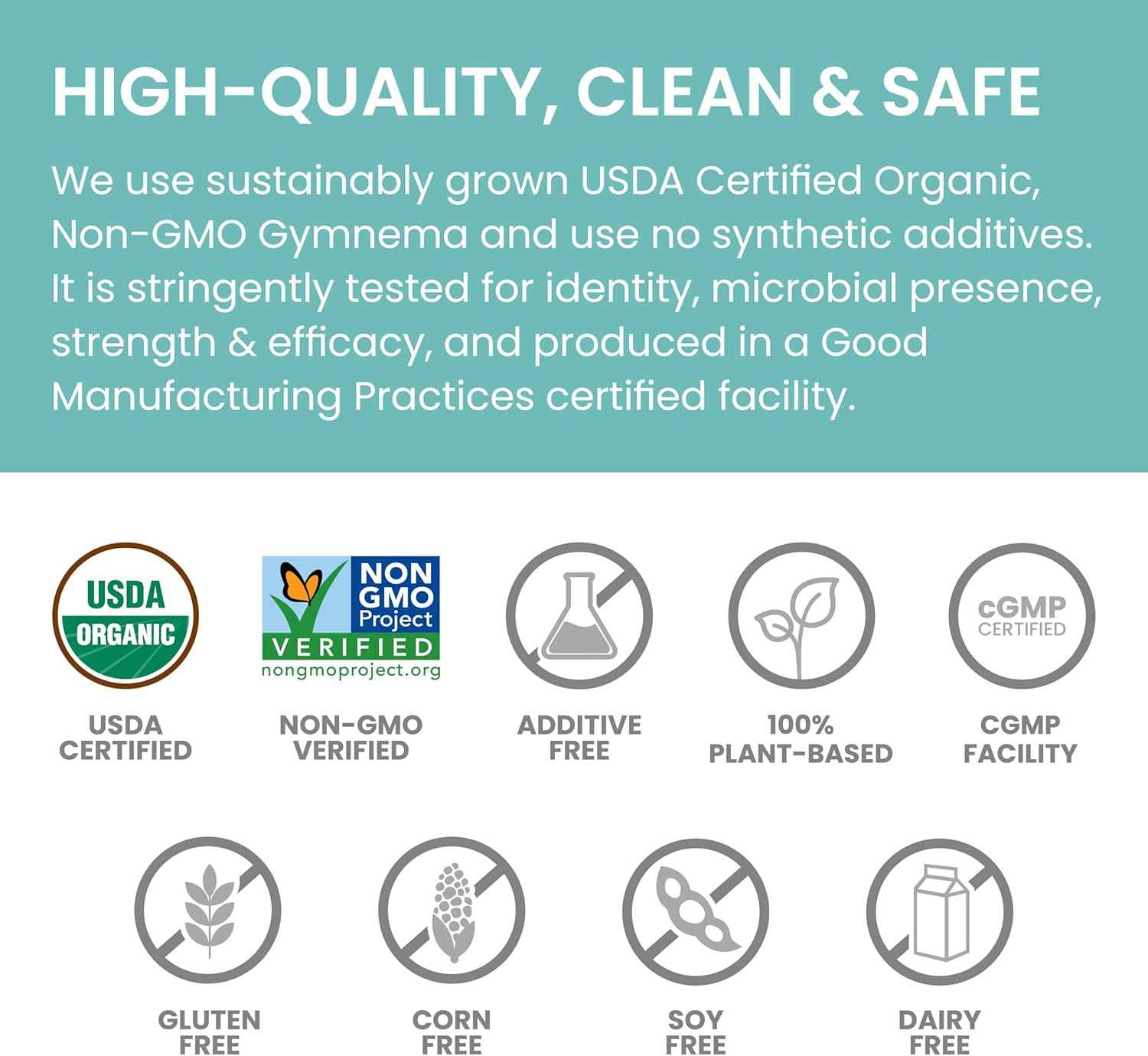 Organic Gymnema Herbal Supplement - USDA Certified, Non-GMO, 700mg, 60 Plant-Based Caplets, 30 Day Supply by Himalaya
