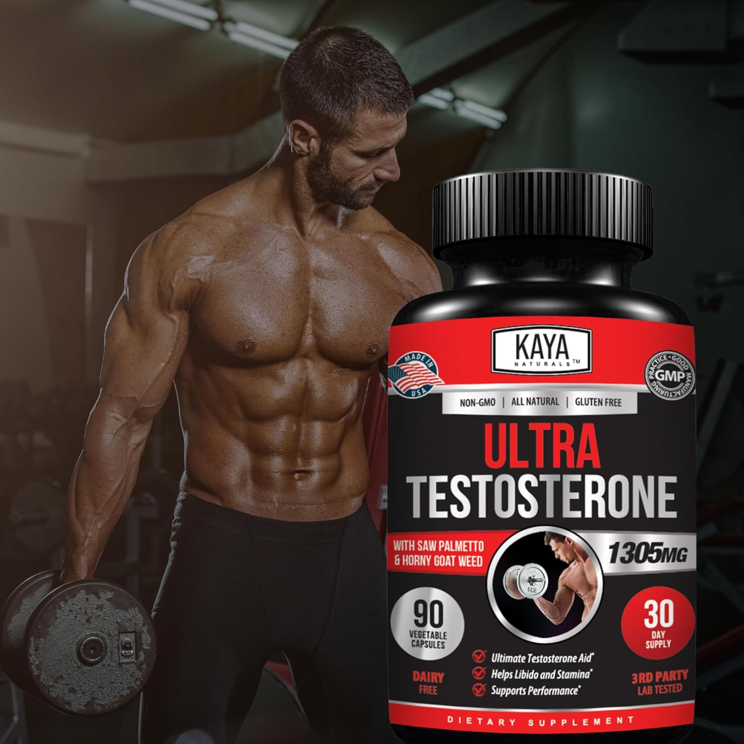 kaya-naturals-ultra-testosterone-booster-with-tongkat-ali-horny-goat-weed-tribulus---natural-workout-supplement-for-men---energy-stamina-strength---90-count-6