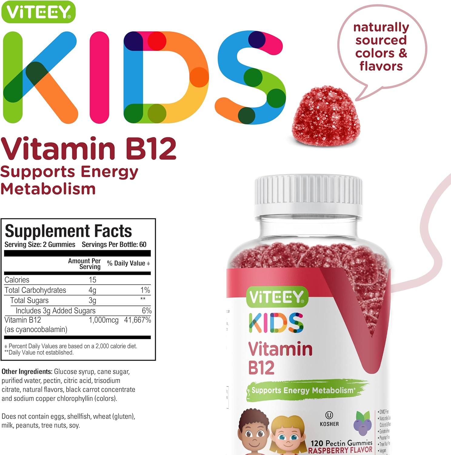 viteey-vitamin-b12-gummies-for-kids---1000mcg-raspberry-flavored-chewable---metabolism-energy-support---vegan-gelatin-gluten-gmo-free-4