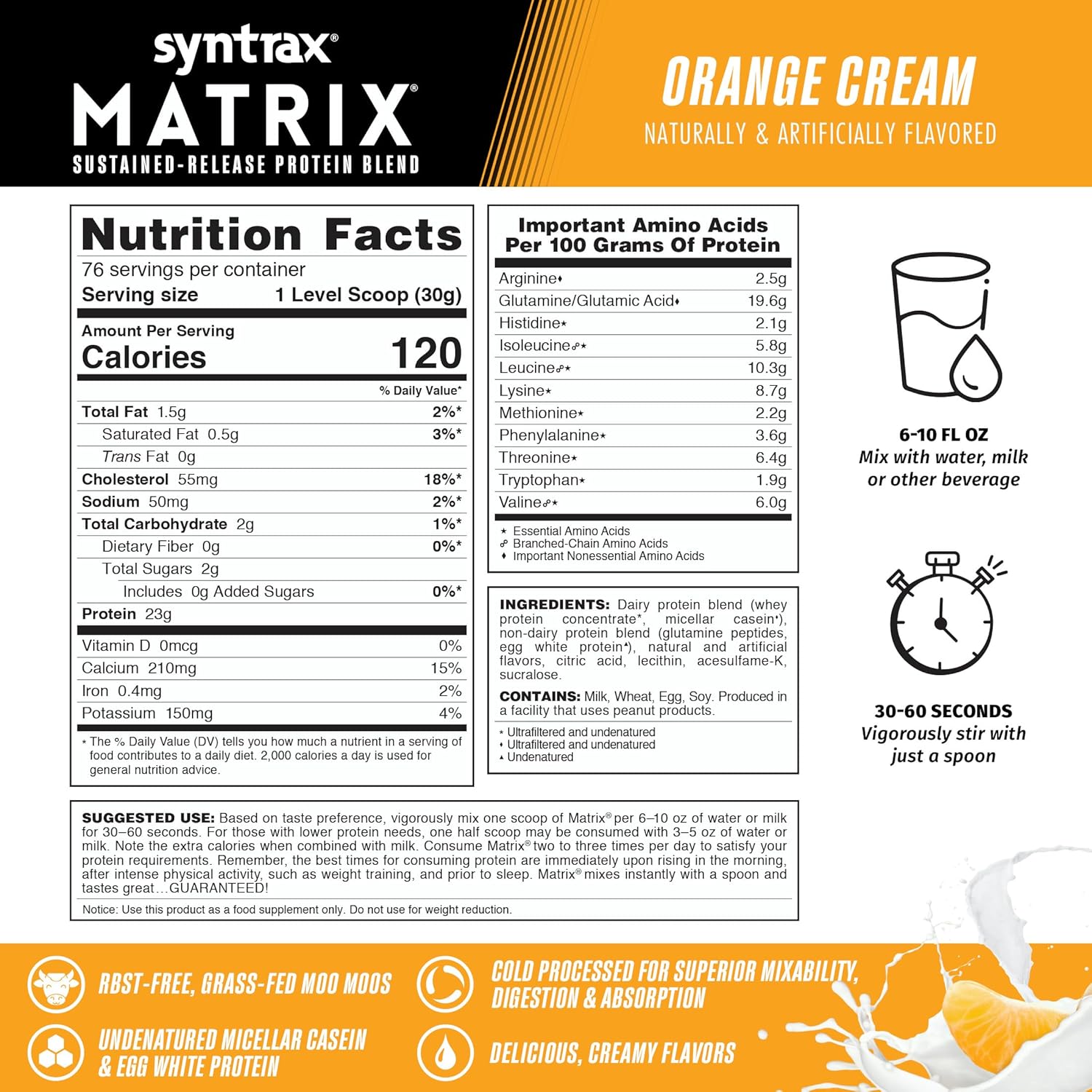 syntrax-nutrition-matrix-orange-cream-5-lb---sustained-release-protein-blend-3
