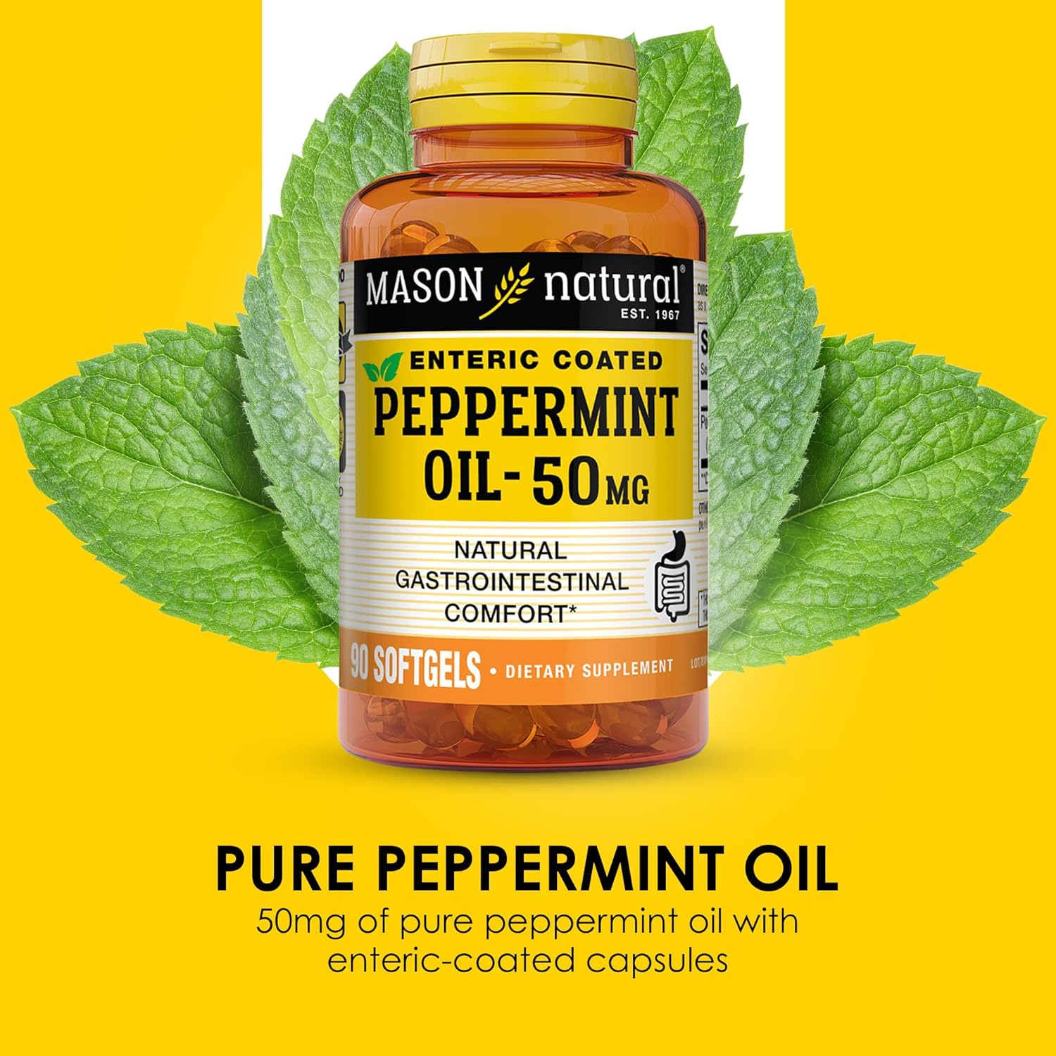 peppermint-oil-enteric-coated-softgels---gastrointestinal-comfort-support---90ct-dietary-supplement-for-healthy-gut-bowel-4