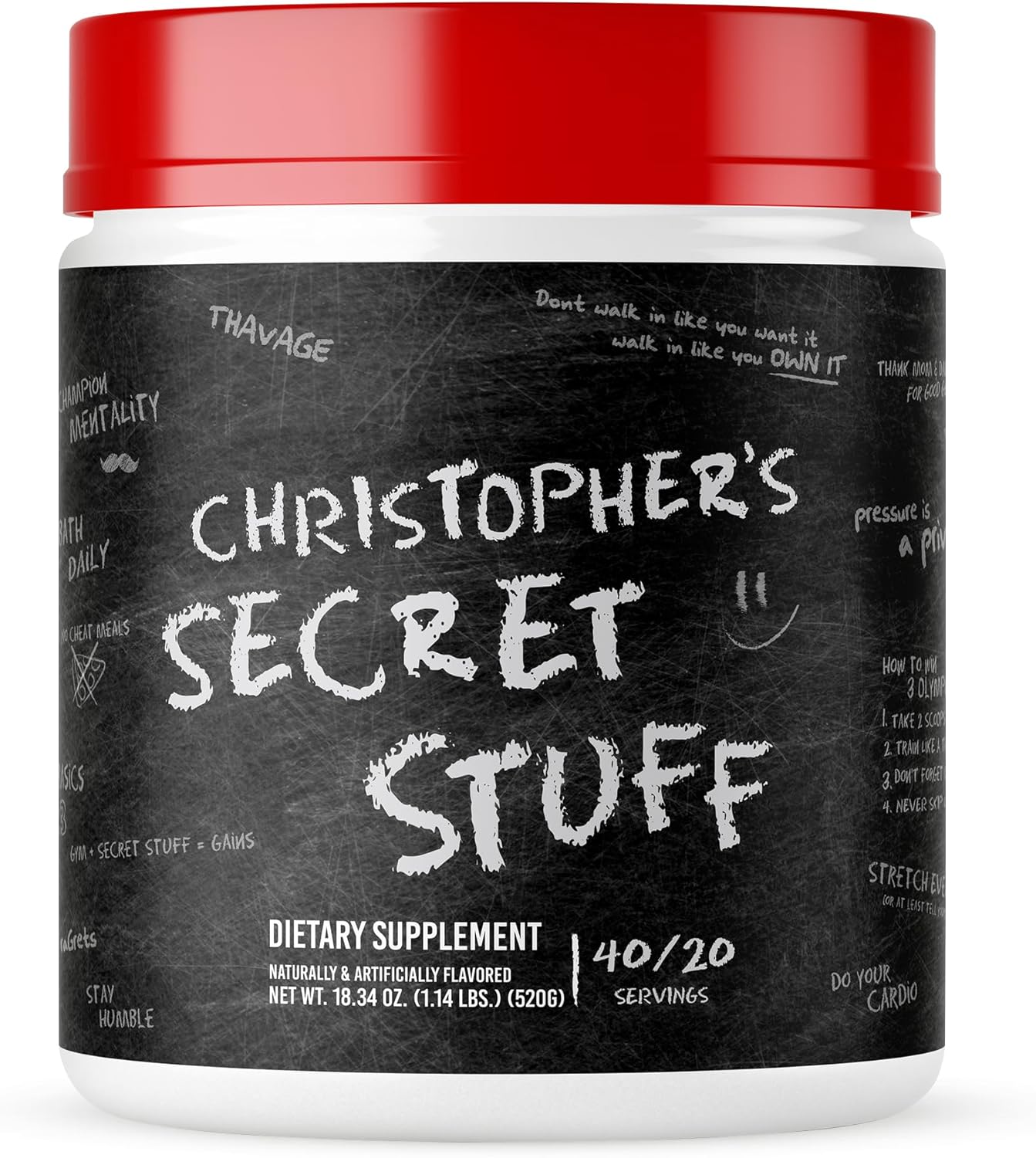 Christopher's Secret Stuff Pre Workout Powder: Thavage Flavor - Chris Bumstead CBUM Preworkout Supplement for Men & Women - Boost Energy, Hydration & Performance - 40 Servings - Espot.com.au