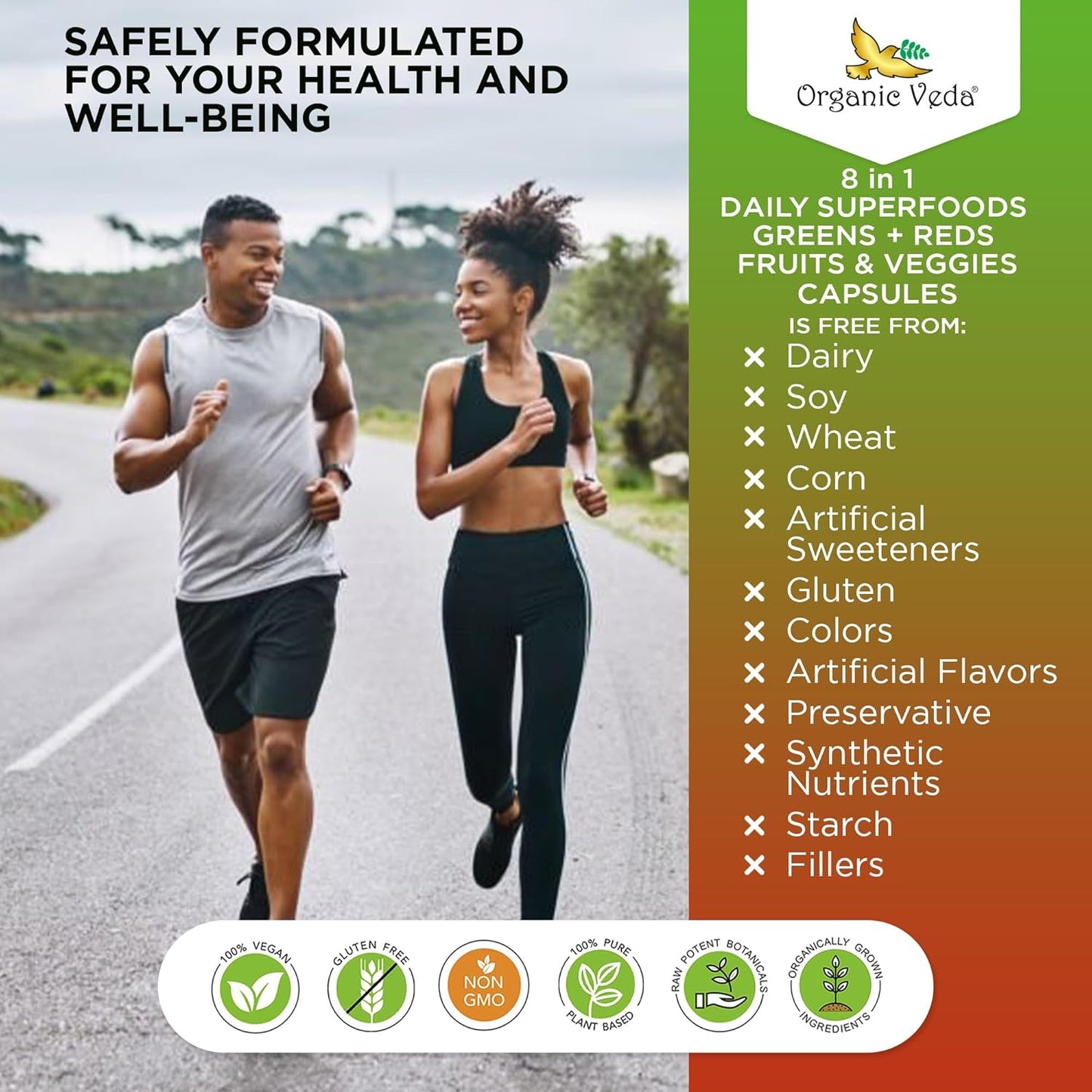 organic-veda-super-greens-reds-veggies-capsules---8-in-1-whole-food-supplement-with-papaya-spirulina-chlorella-moringa-beet-turmeric---120-vegan-capsules-8