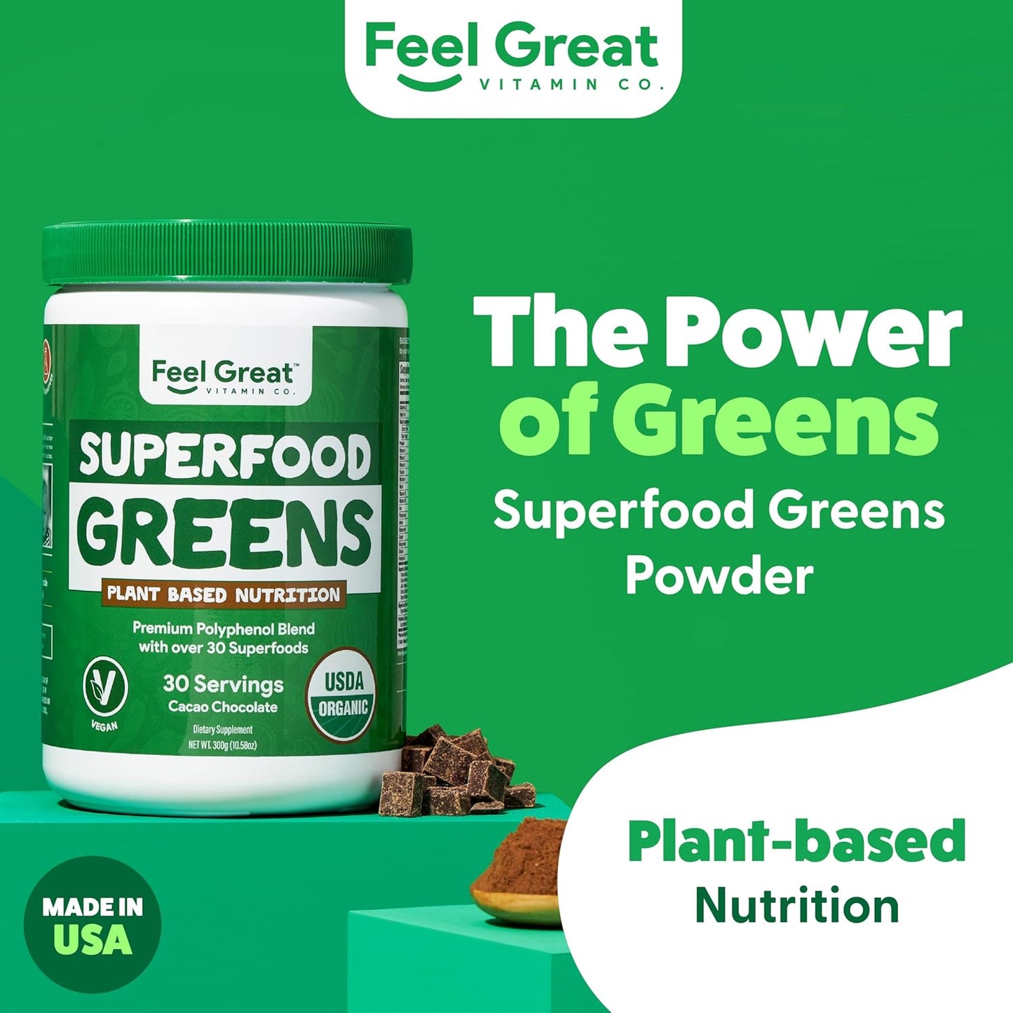 organic-superfood-greens-powder-with-cocoa-chocolate-flavor---30-servings-super-greens-fruit-vegetable-supplement-with-fiber-probiotics-and-digestive-enzymes-over-20-greens-fruits-veggies-by-the-feel-great-vitamin-company-3