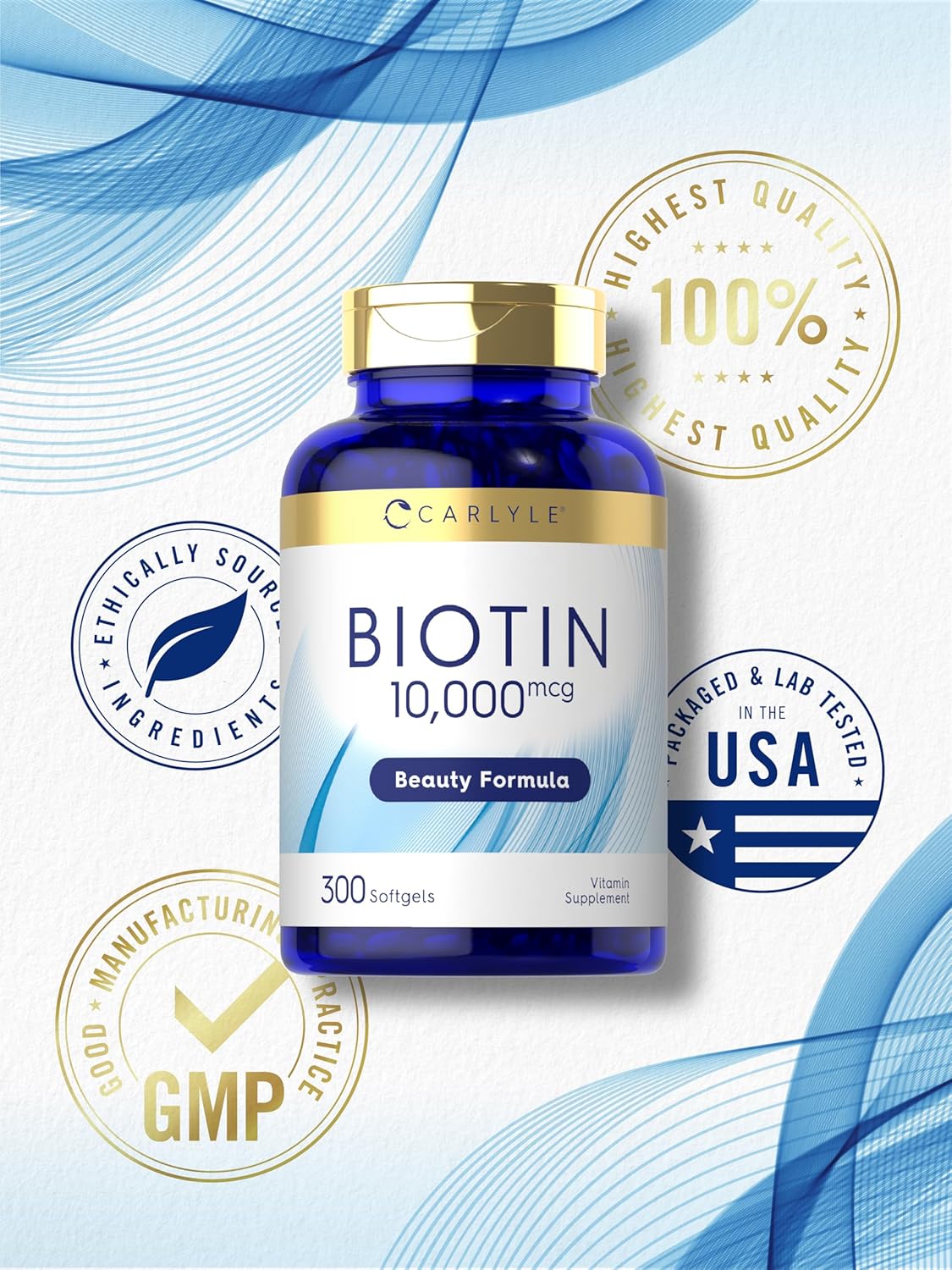 carlyle-biotin-10000mcg-softgels---300-count-max-strength-non-gmo-gluten-free-supplement-6