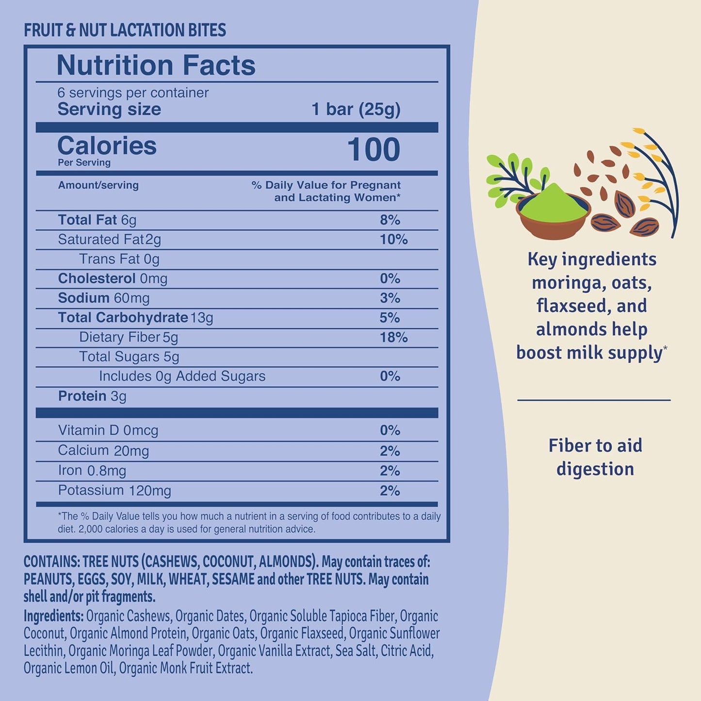 Organic Lactation Bites - Breastfeeding Support & Milk Supply Boost - Fenugreek-Free Galactagogues - Lemon Coconut - 6 Pack - Espot.com.au