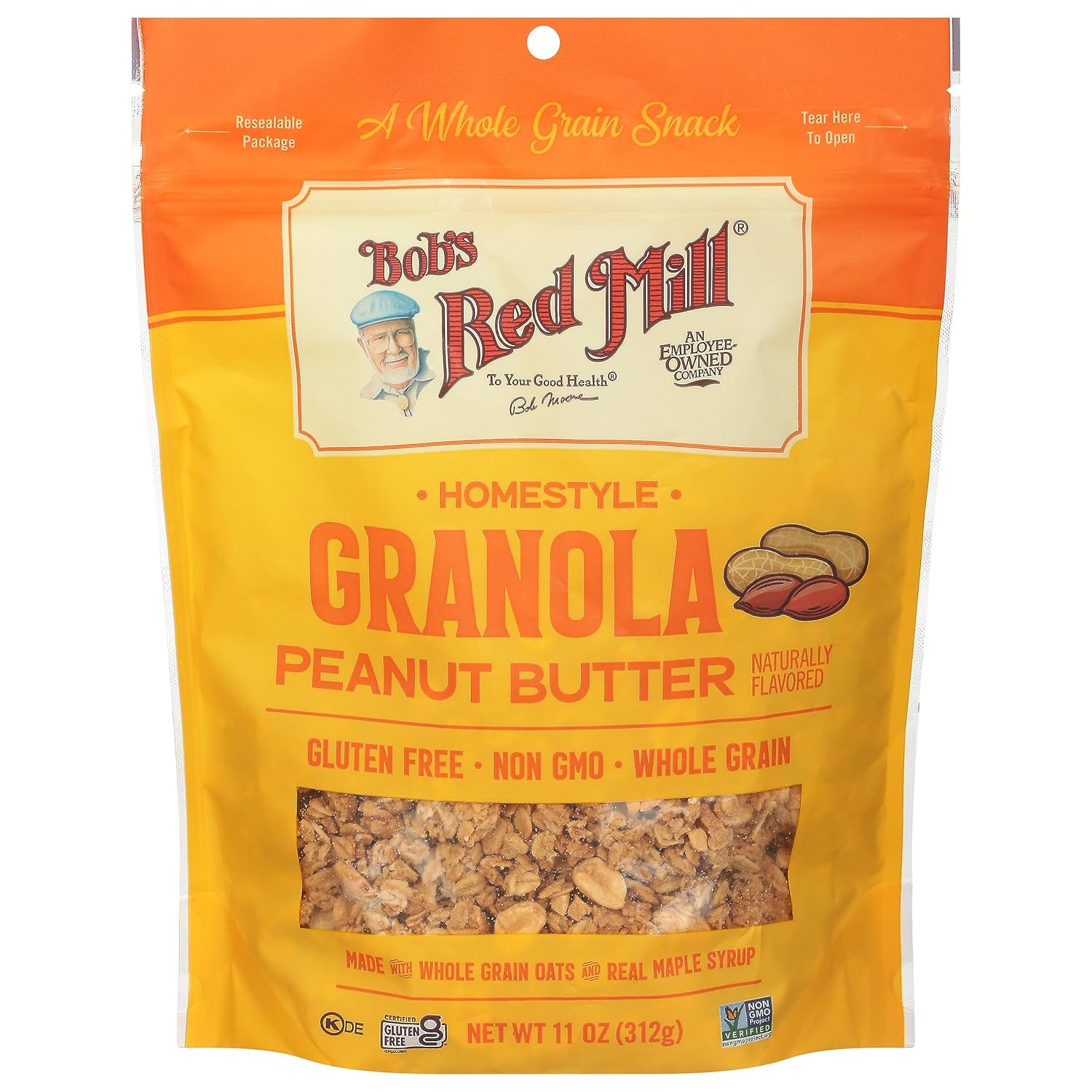 bobs-red-mill-peanut-butter-granola-11oz-6-pack---non-gmo-whole-grain-kosher---healthy-peanut-butter-granola-2