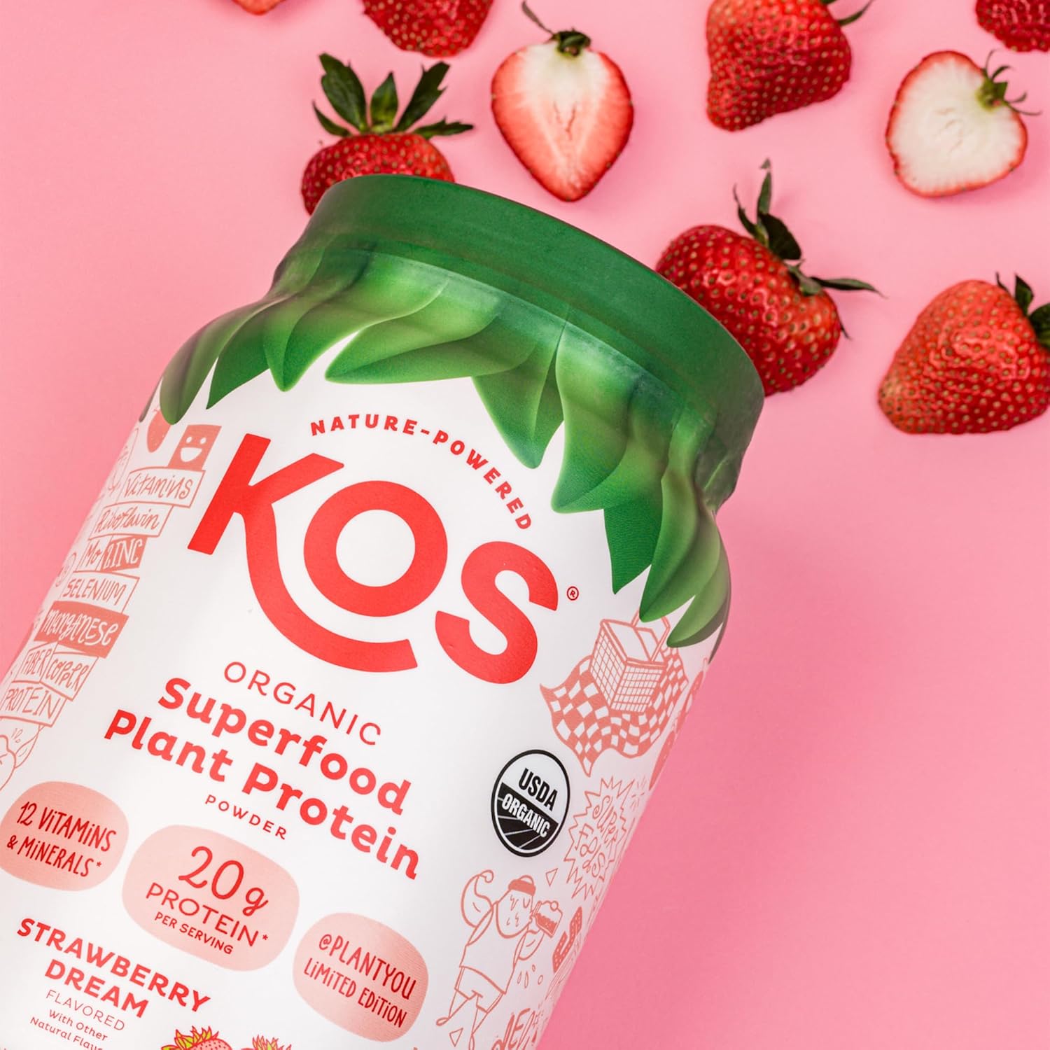 organic-strawberry-dream-plant-protein-powder---vegan-superfood-blend-for-women-men---rich-in-vitamins-minerals---dairy-soy-gluten-free---24-servings-7