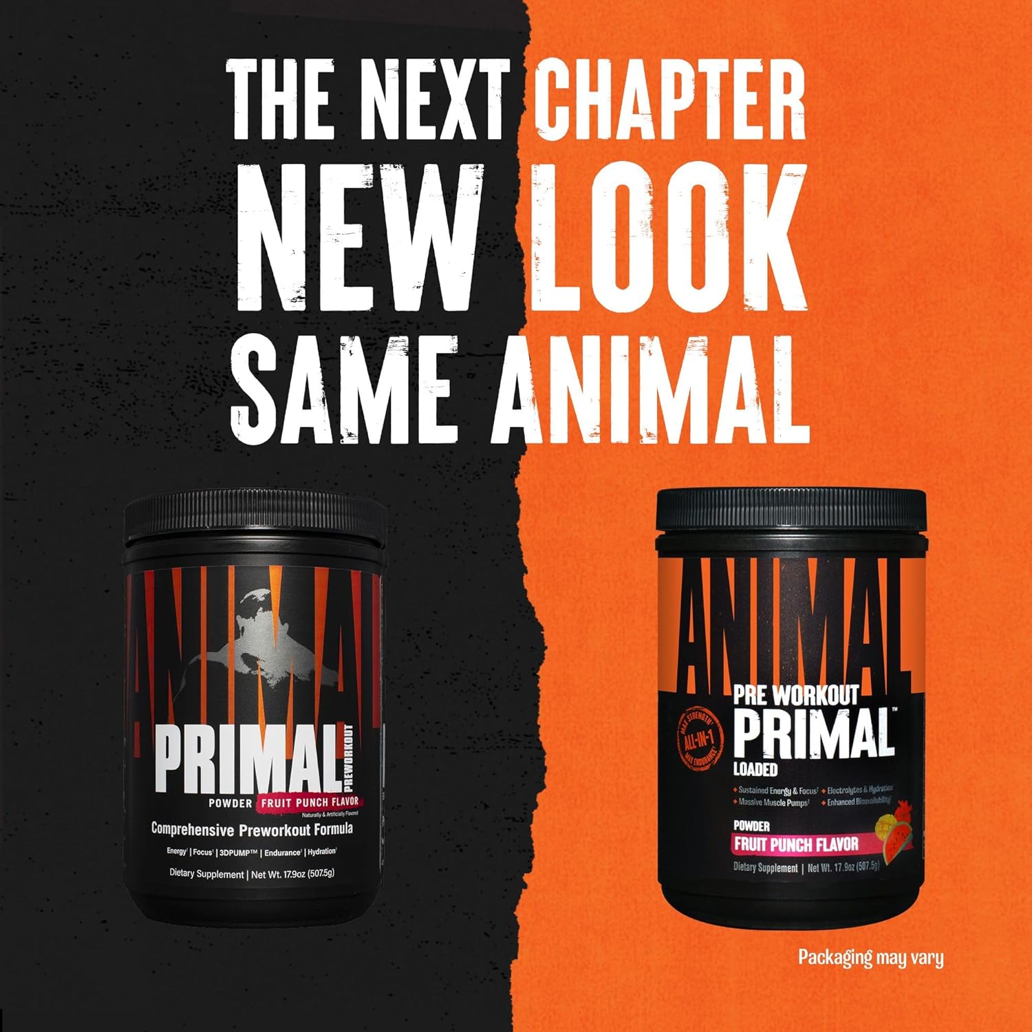 Primal Animal Muscle Hydration and Preworkout Powder with Beta Alanine, Caffeine, and Electrolytes for Improved Energy, Focus, and Endurance - Fruit Punch Flavor - 17.9 oz - Espot.com.au