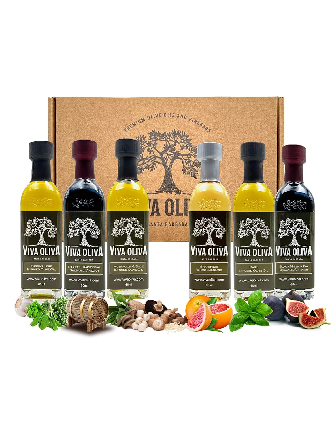 premium-flavored-olive-oil-balsamic-vinegar-variety-gift-set---60ml-2oz-bottles---tuscan-herb-basil-mushroom-sage---18-year-traditional-grapefruit-black-mission-fig-2