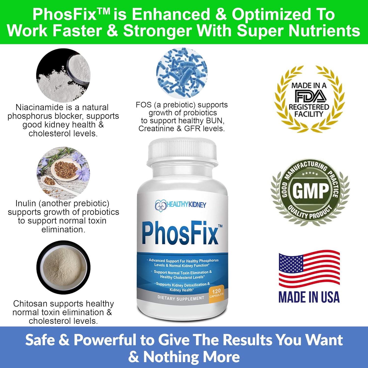 PhosFix Kidney Restore Supplement - 120 Pills with Chitosan for Healthy Phosphorus Levels & Kidney Health - Renal Support for Optimal Wellness - Espot.com.au