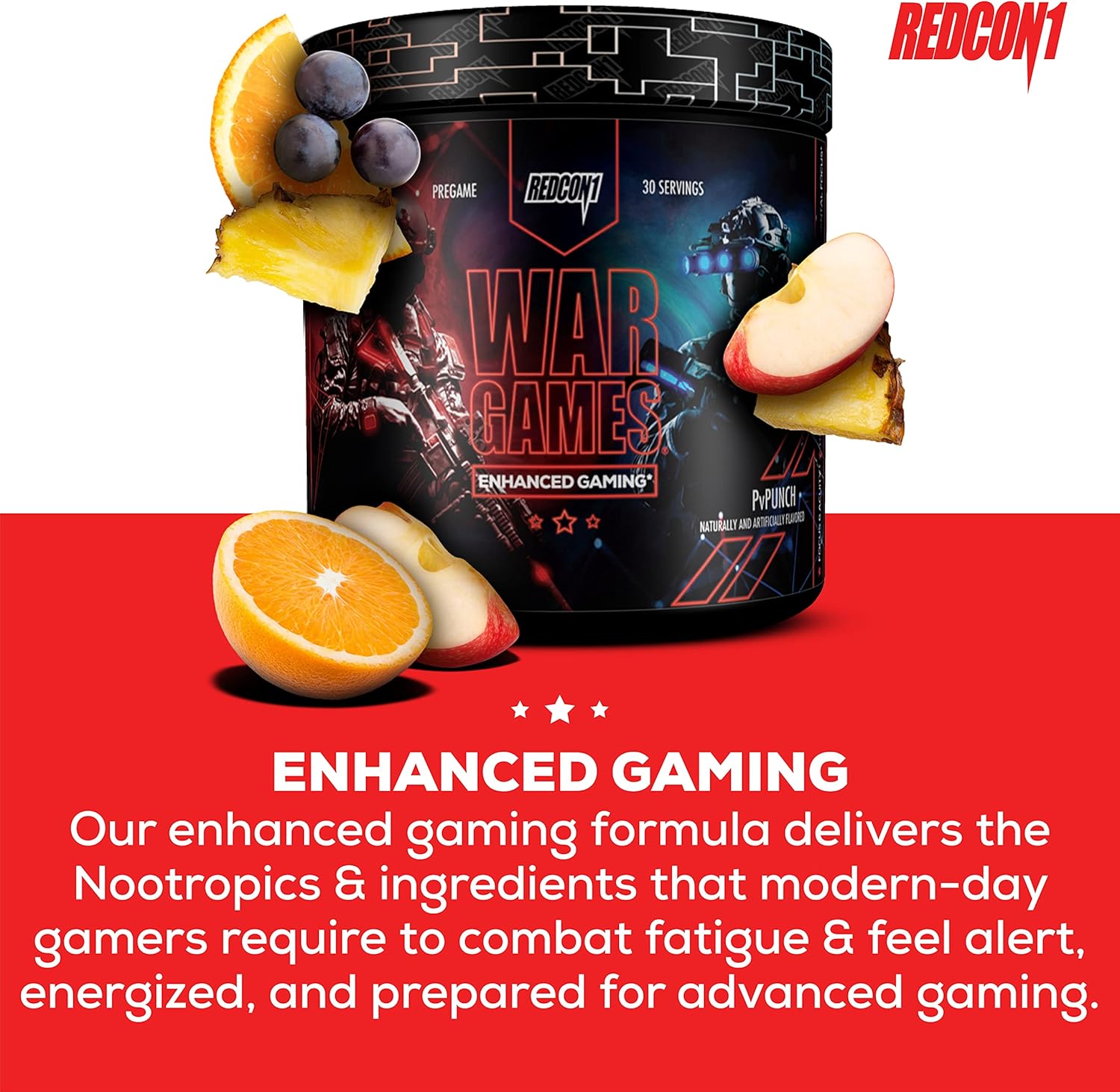 redcon1-war-games-pvpunch-focus-formula---keto-friendly-supplement-with-nootropics-green-tea-extract---energizing-yerba-mate-blend-with-teacrine-dynamine-30-servings-6