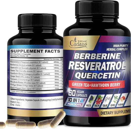 cadane-organic-resveratrol-supplement-with-10-powerful-ingredients---quercetin-berberine-green-tea-grape-seed-hawthorn-berry-turmeric-rhodiola-rosea-ginkgo-biloba-and-black-pepper---60-capsules-for-enhanced-health-and-wellness-1