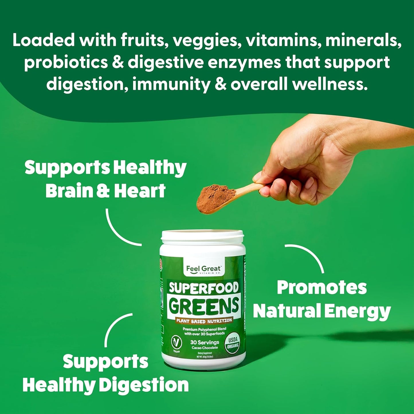 organic-superfood-greens-powder-with-cocoa-chocolate-flavor---30-servings-super-greens-fruit-vegetable-supplement-with-fiber-probiotics-and-digestive-enzymes-over-20-greens-fruits-veggies-by-the-feel-great-vitamin-company-4