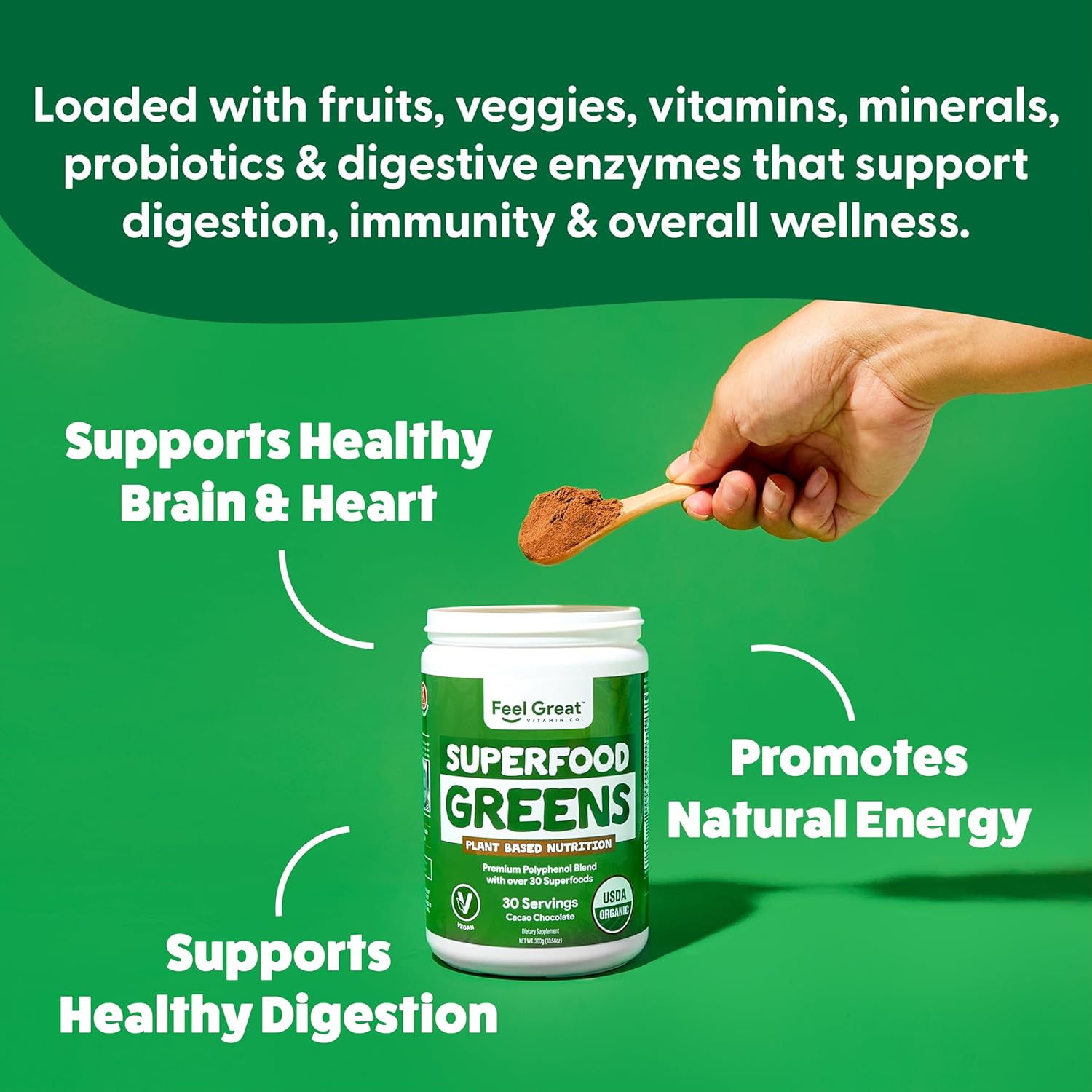 organic-superfood-greens-powder-with-cocoa-chocolate-flavor---30-servings-super-greens-fruit-vegetable-supplement-with-fiber-probiotics-and-digestive-enzymes-over-20-greens-fruits-veggies-by-the-feel-great-vitamin-company-4