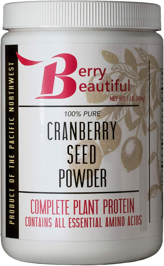 Organic Cranberry Seed Powder - Cold Pressed from US Grown Seeds - 1 lb. (454 g) - Ideal for Active Women, Vegans, and Vegetarians by Berry Beautiful - Espot.com.au