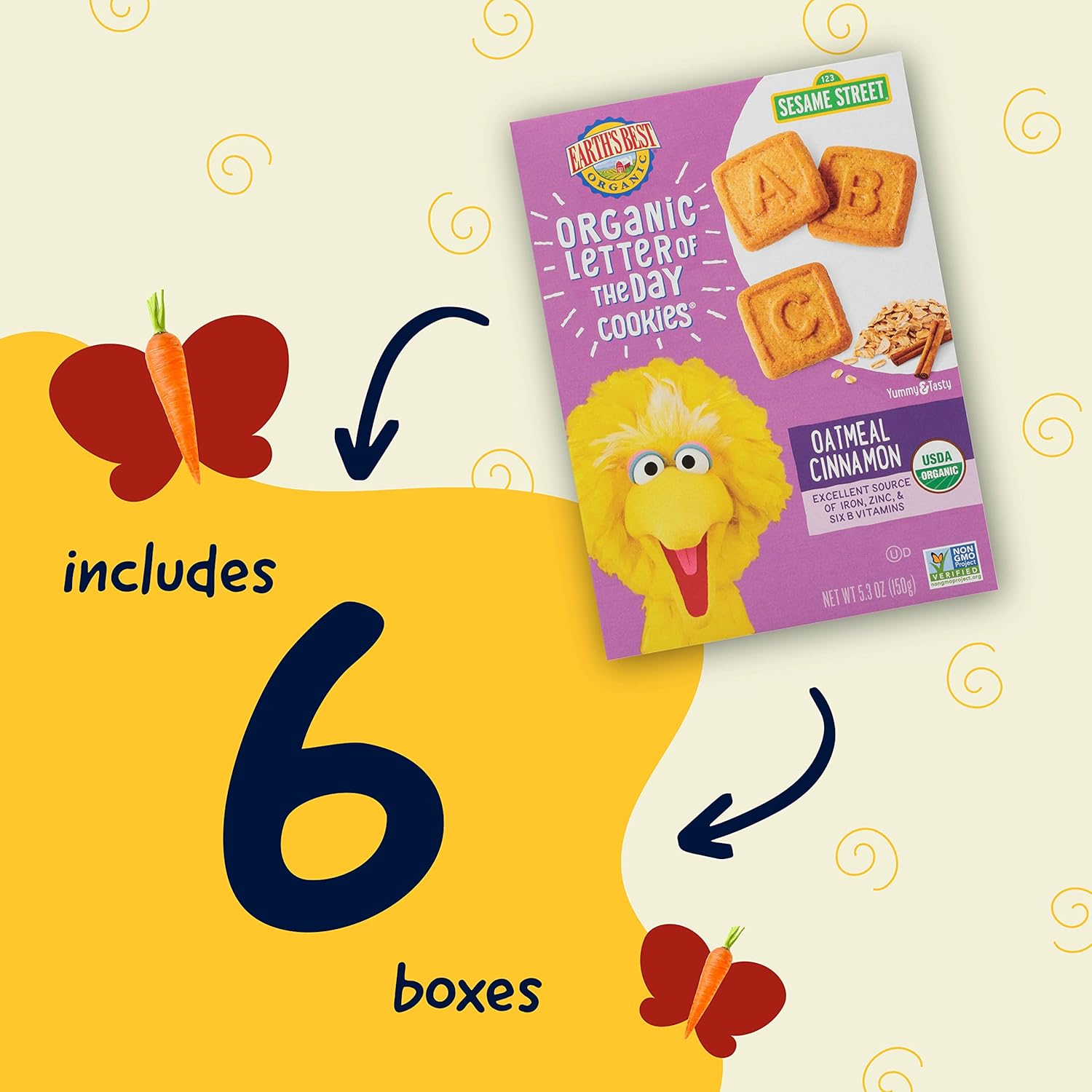 organic-sesame-street-letter-of-the-day-cookies-for-toddlers-2-oatmeal-cinnamon-53-oz-box-pack-of-6---earths-best-kids-snacks-4