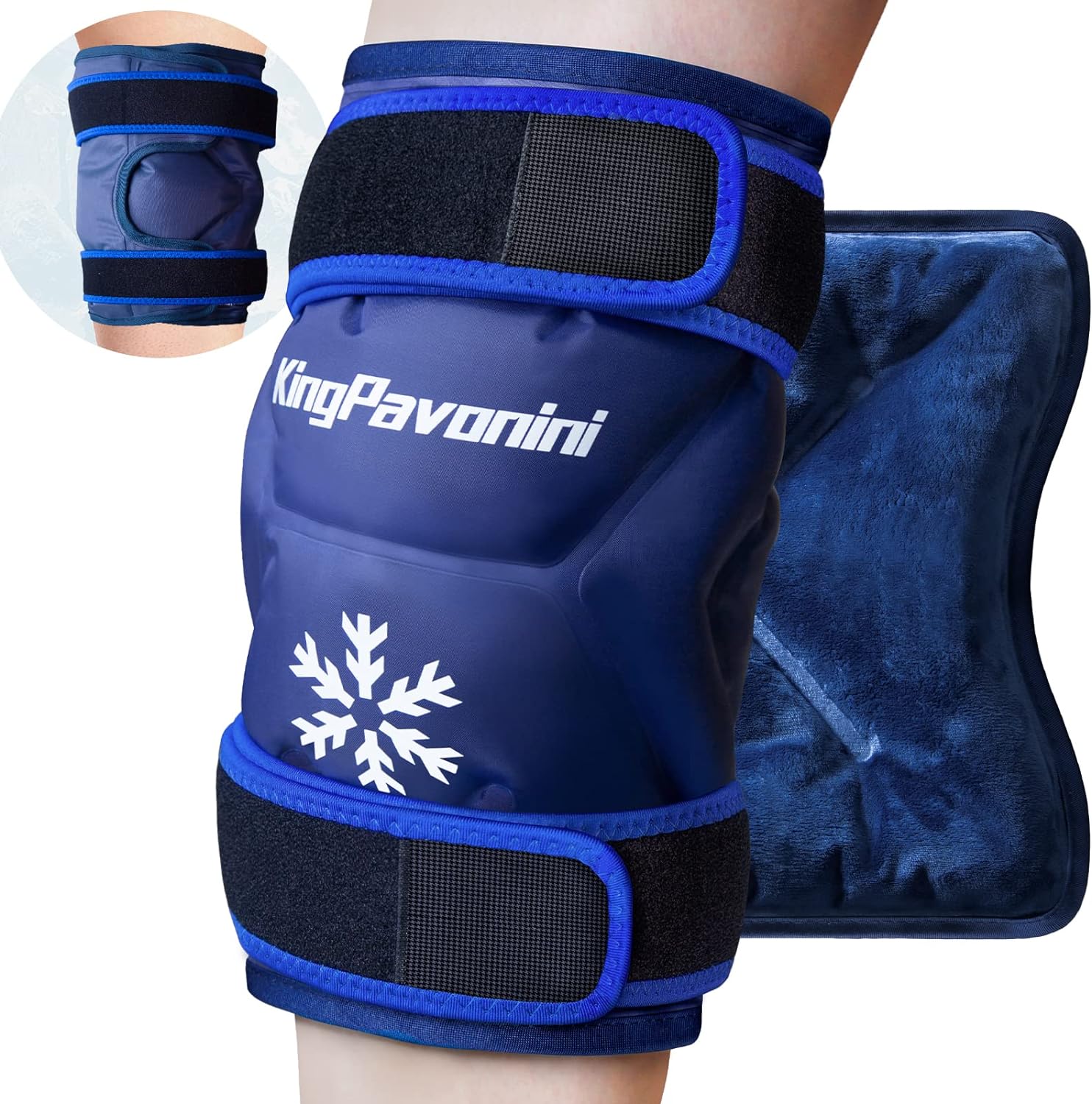XXL Reusable Gel Ice Pack Wrap for Knee Surgery Recovery - Pain Relief, Swelling, Sports Injuries - Large Ice Pack for Knee Injuries - Blue - Espot.com.au